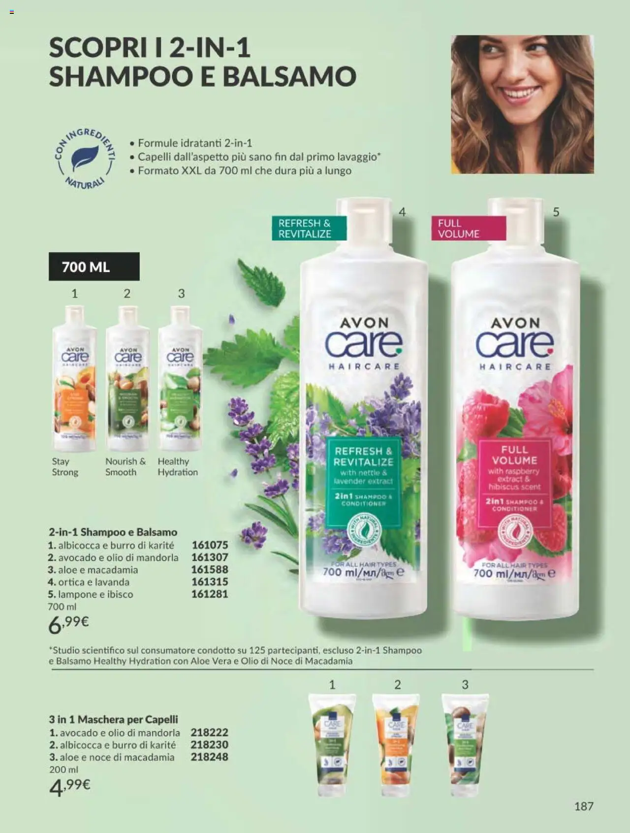 Volantino Avon del 01.10.2025 | Pagina: 187 | Prodotti: Shampoo, Burro, Lampone, Aloe vera