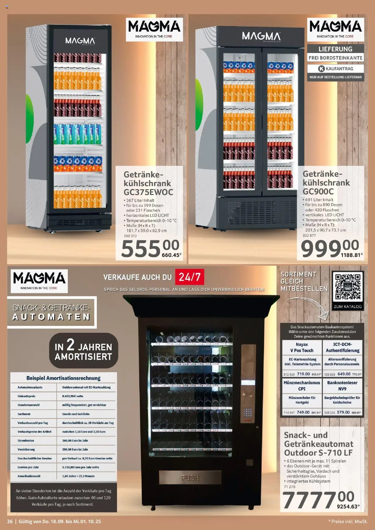 Selgros Gastronomie – gültig ab 18.09.2025 | Seite: 36 | Produkte: Cola, Kühlschrank