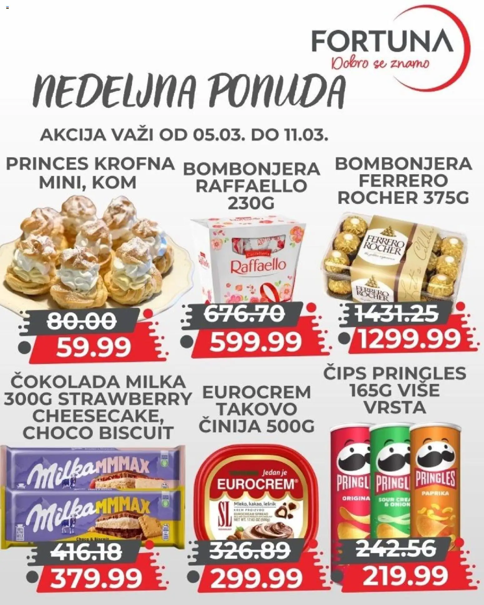 Fortuna Market katalog - važi od 05.03.2026 | Strana: 7 | Proizvode: Čips, Bombonjera, Eurocrem, Ferrero
