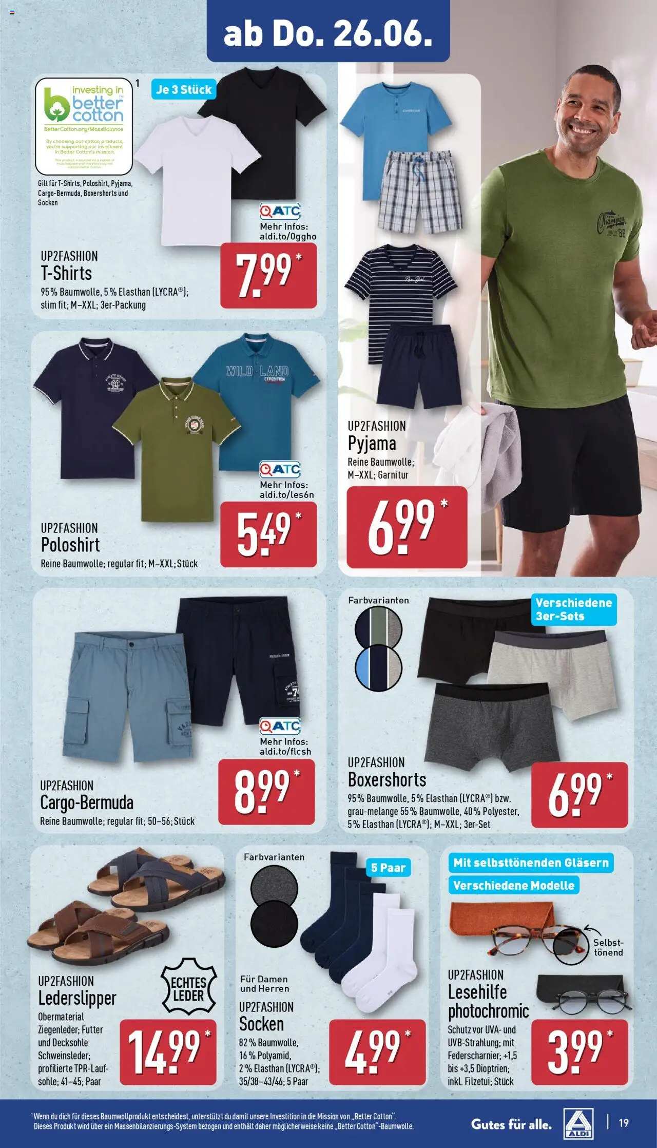 Aldi Prospekt 	 - gültig ab dem 23.06.2025 | Seite: 23 | Produkte: Up2fashion, Poloshirt, Socken, Pyjama