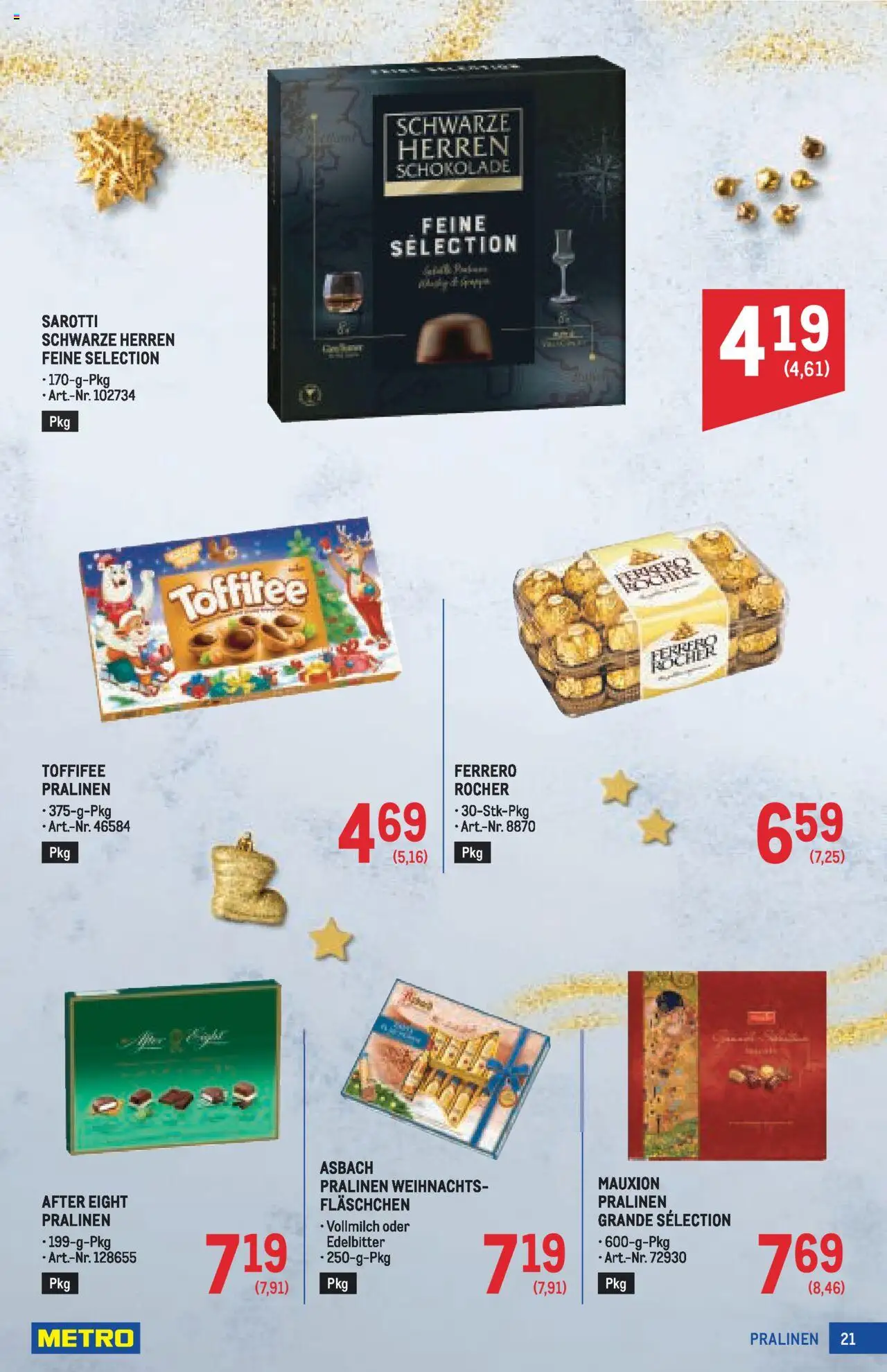 Metro  Deko & Geschenke gültig ab 16.10.2025 | Seite: 21 | Produkte: Schokolade
