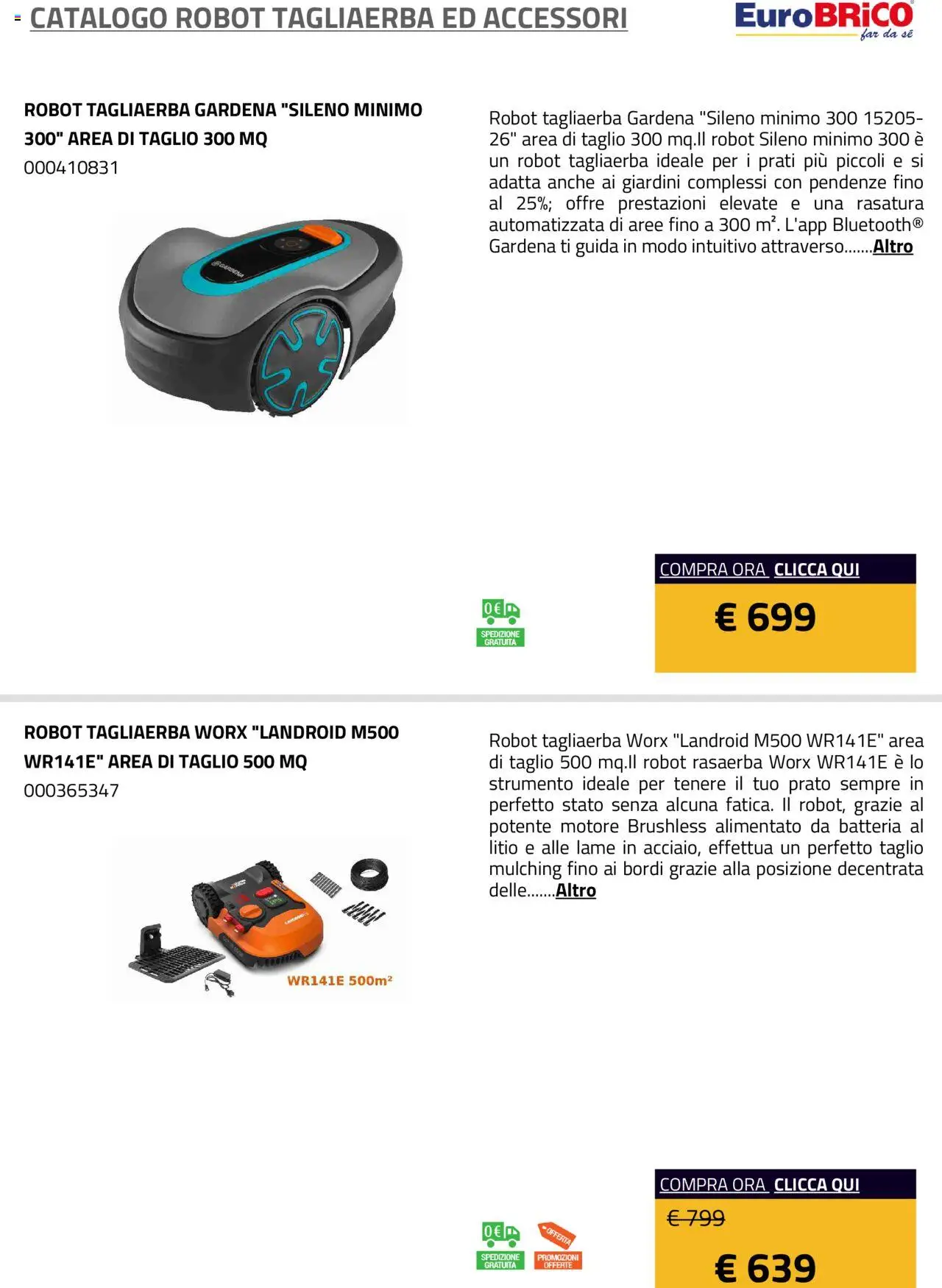 Volantino Eurobrico del 23.07.2025 | Pagina: 5 | Prodotti: Rasaerba, Robot, Batteria