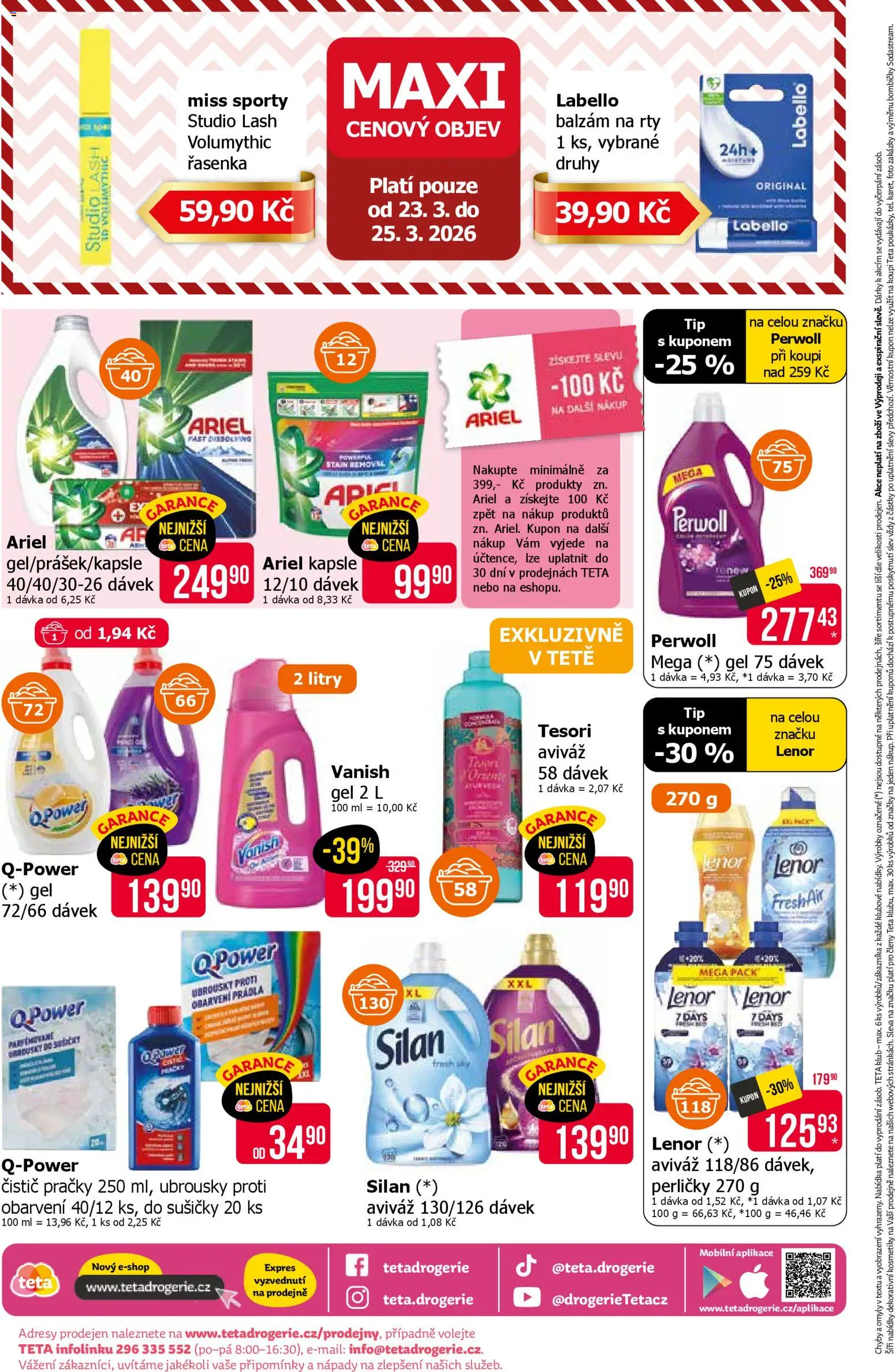 TETA Drogerie leták od 12.03.2026 | Strana: 19 | Produkty: Balzám na rty, Miss Sporty, Ariel kapsle, Řasenka