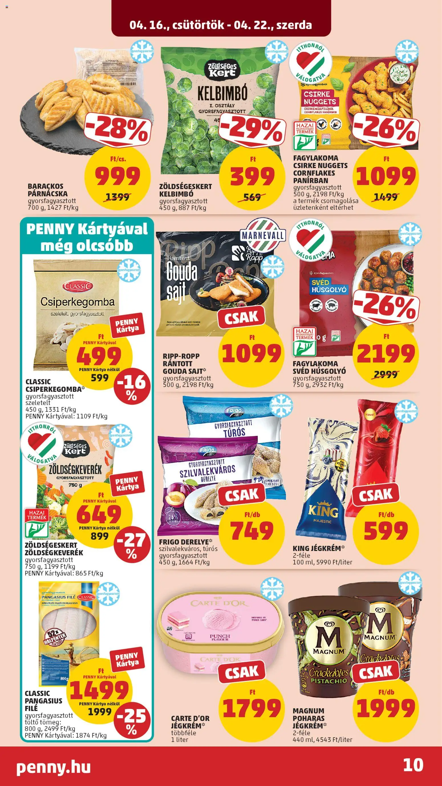 PENNY akciós ujság - amely érvényes a következő dátumtól: 16.04.2026 | Oldal: 14 | Termékek: Csiperkegomba, Gouda, Töltő, Sajt