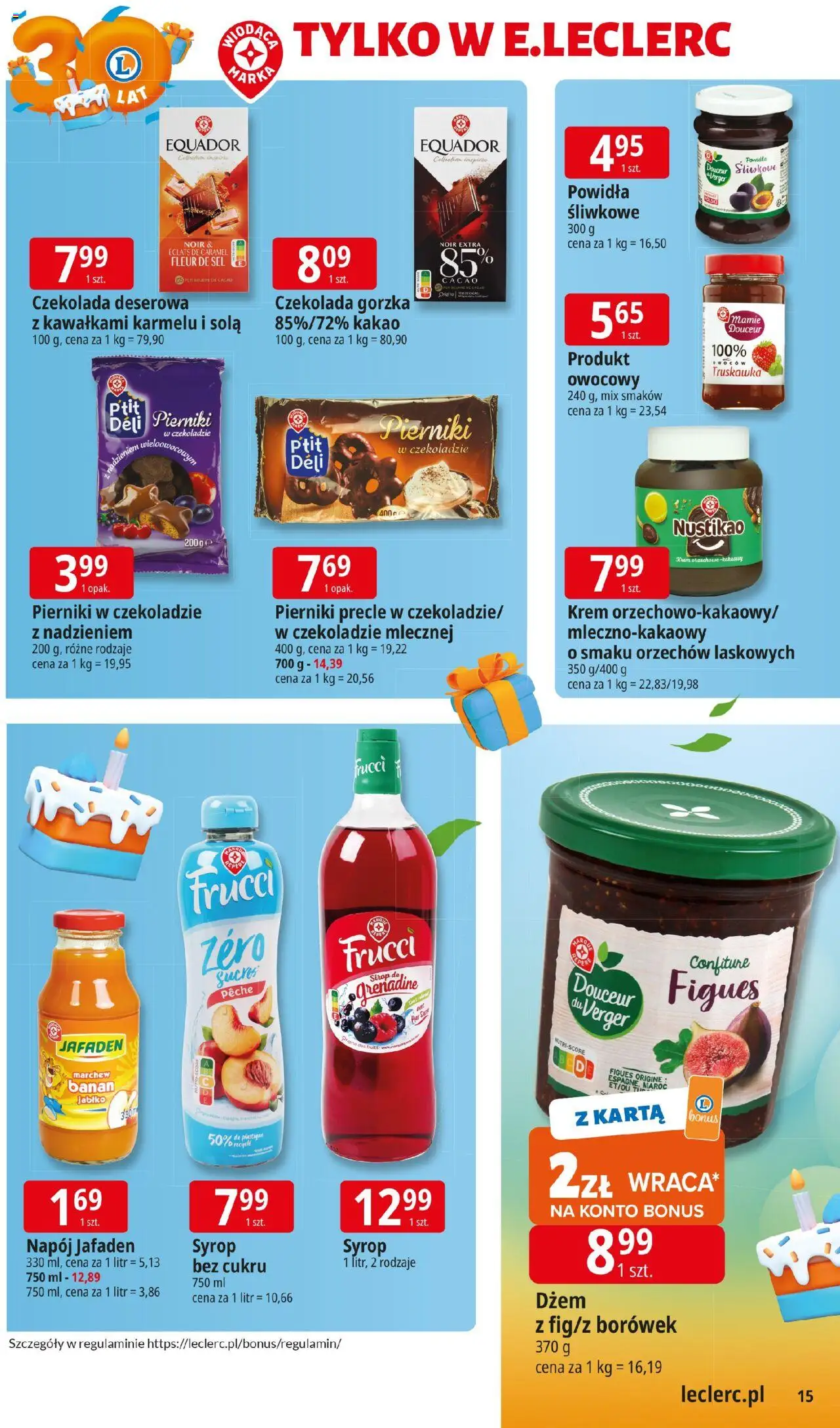 E.Leclerc Gazetka od 06.10.2025 | Strona: 15 | Produkty: Kakao, Banan, Czekolada deserowa, Krem