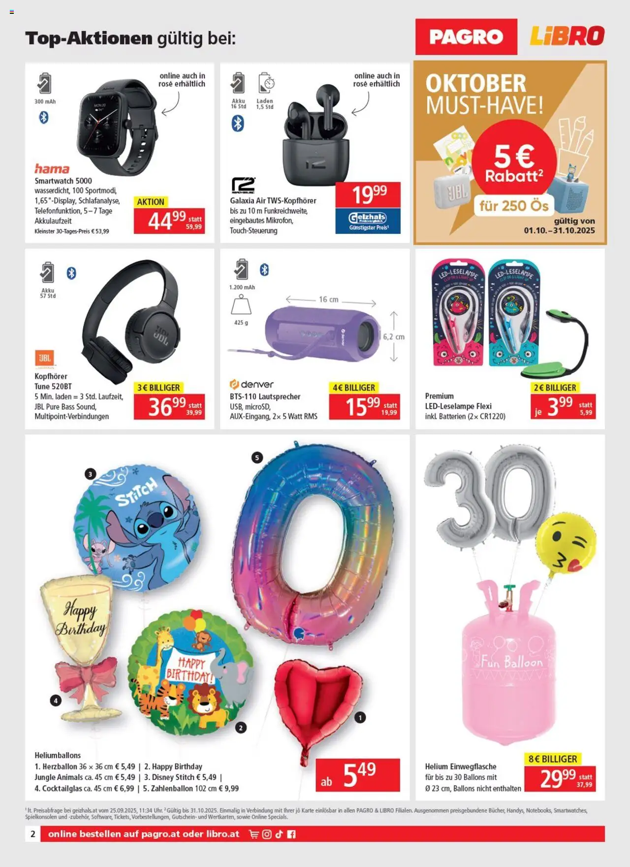 Libro Flugblatt gültig ab 16.10.2025 | Seite: 2 | Produkte: Kopfhörer, Lautsprecher, Smartwatch