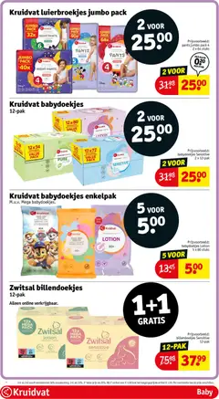 Kruidvat babydoekjes 12-pak, Babydoekjes Sensitive 2 x 12-pak - Voorbeeld van een folder van Kruidvat, geldig van 20.04.2026 | Pagina: 62 | Producten: Ostyalap, Kan, Babydoekjes