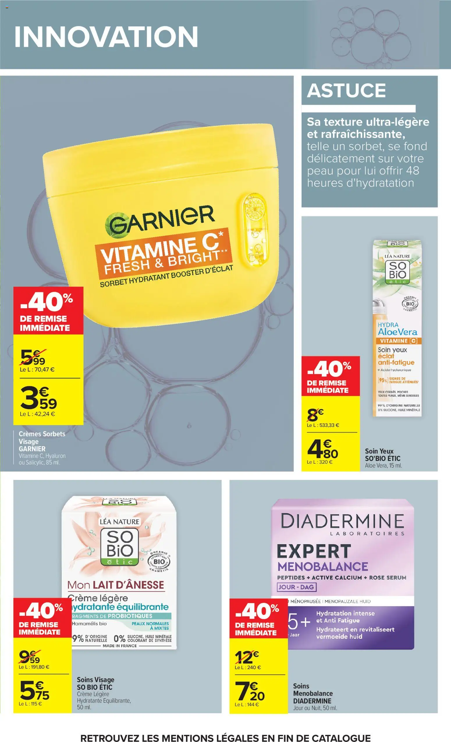 {H1} | Page: 3 | Produits: Serum, Lait, Huile, Crème