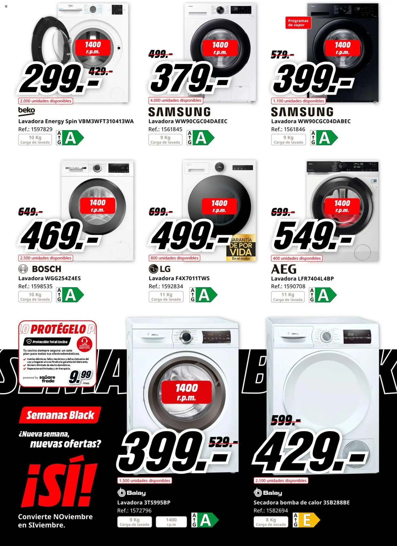 Media Markt Black Friday │ válido desde el 12.11.2025 | Página: 24 | Productos: Lavadora, Secadora, Cocina