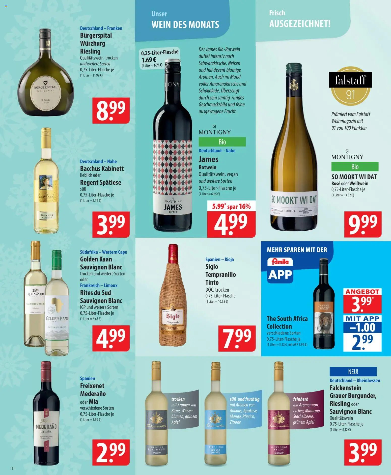 Famila Prospekt 	 – gültig ab 01.12.2025 | Seite: 16 | Produkte: Freixenet, Weißwein, Zitrone, Wein