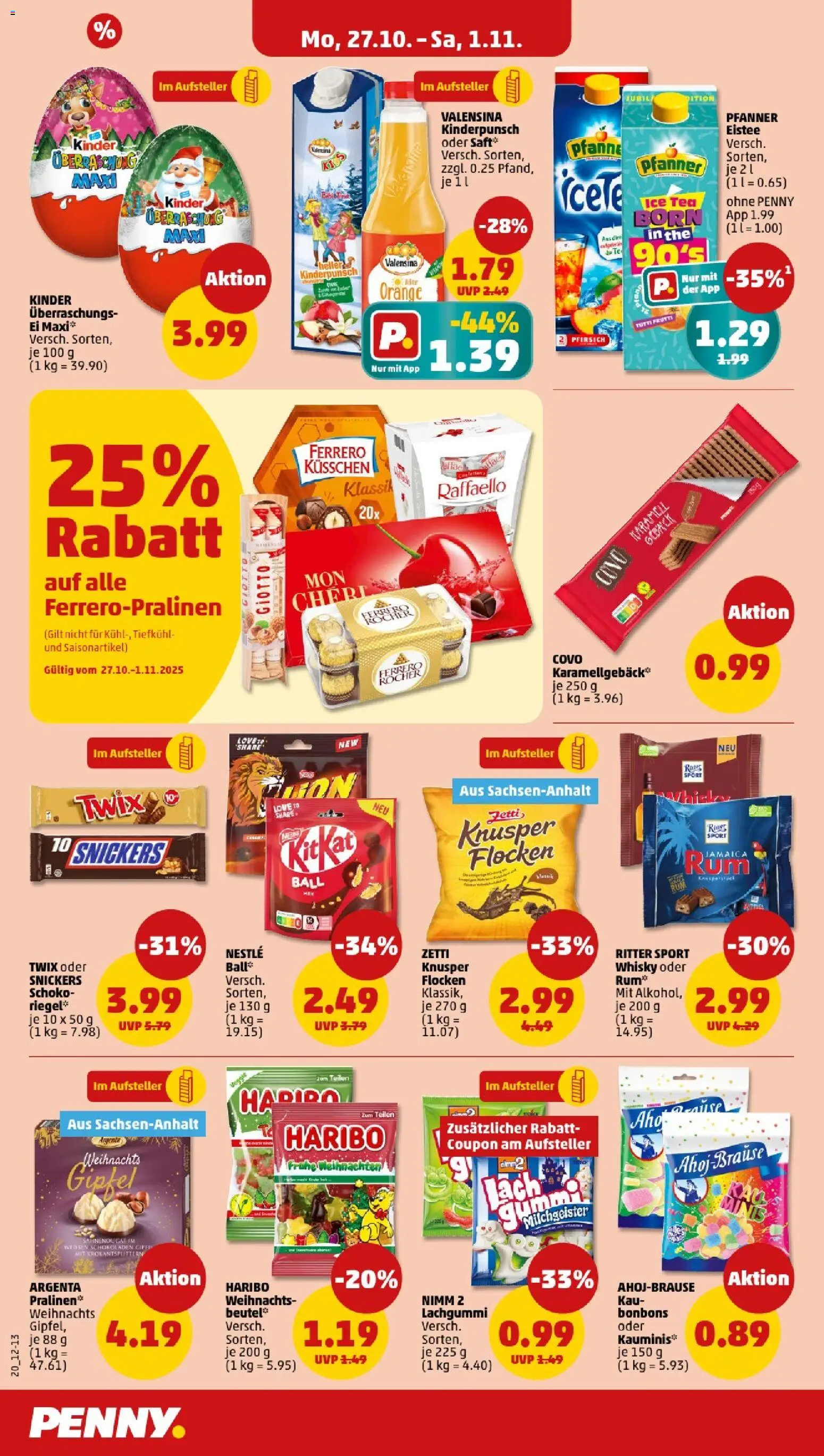 Penny - Thüringen – gültig ab 27.10.2025 | Seite: 22 | Produkte: Raffaello, Whisky, Rum, Twix