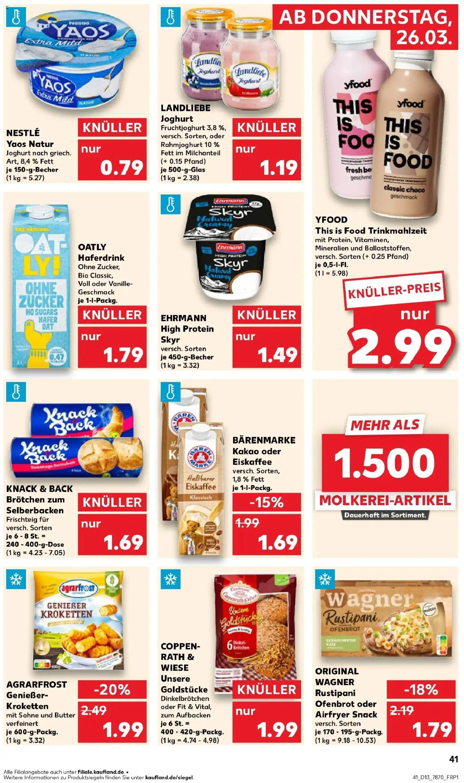 Kaufland Prospekt Dieburg	 – gültig ab 26.03.2026 | Seite: 41 | Produkte: Skyr, Haferdrink, Landliebe joghurt, Sahne