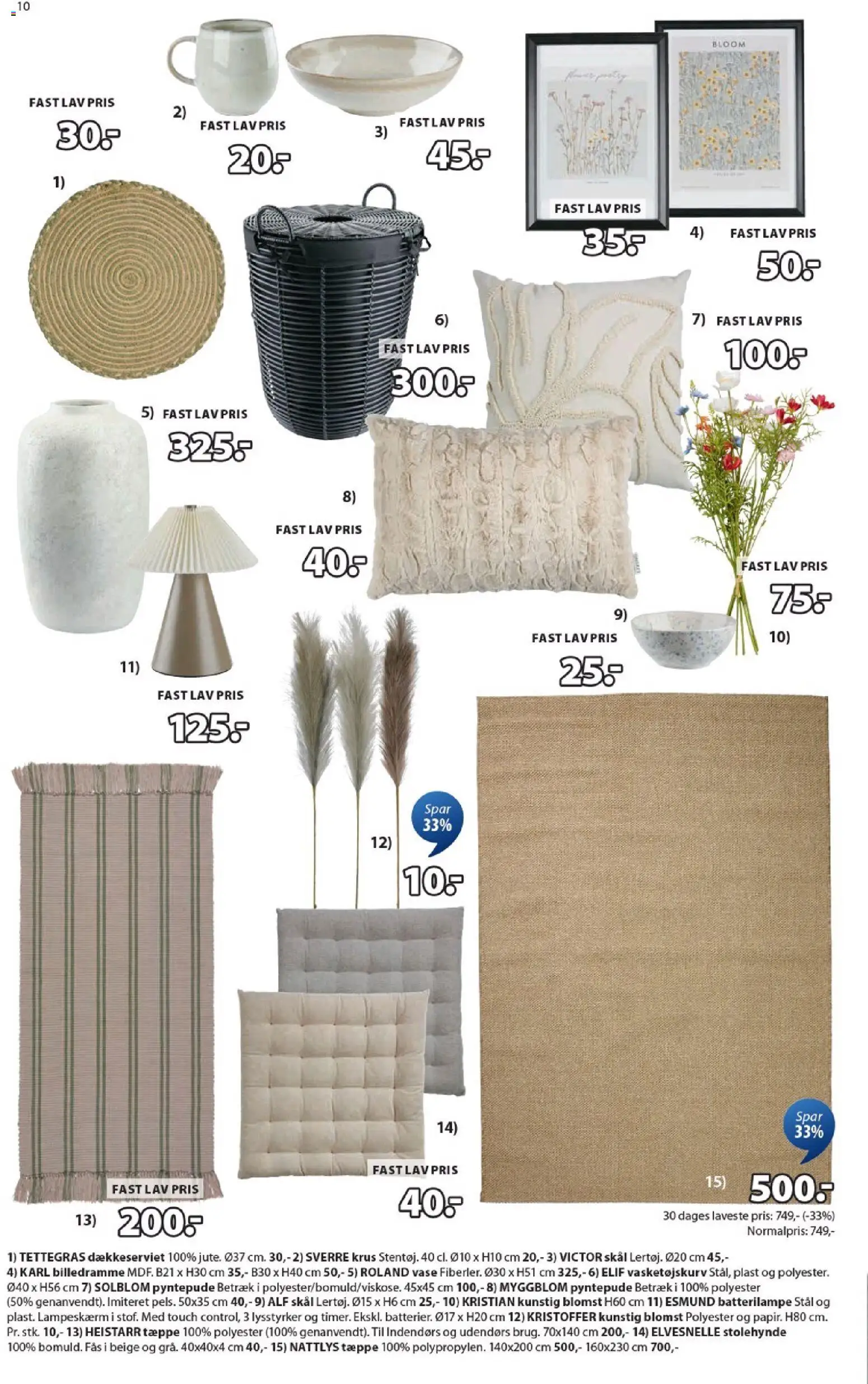 JYSK tilbudsavis – gyldig fra 13.02.2026 | Side: 10 | Produkter: Tæppe, Vase, Billedramme