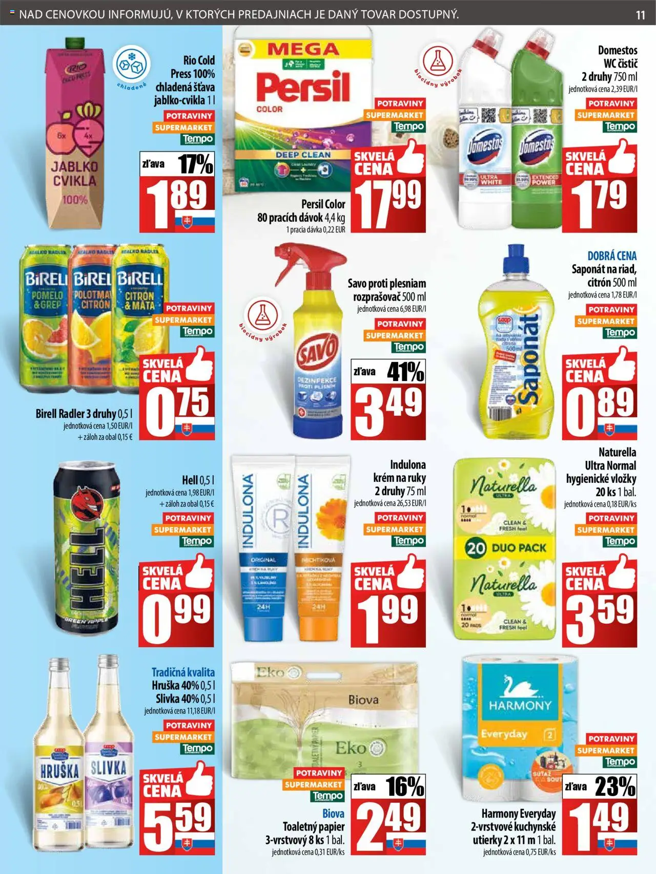 COOP Jednota leták │ platný od 17.07.2025 | Strana: 11 | Produkty: Savo, Cvikla, Pomelo, Domestos