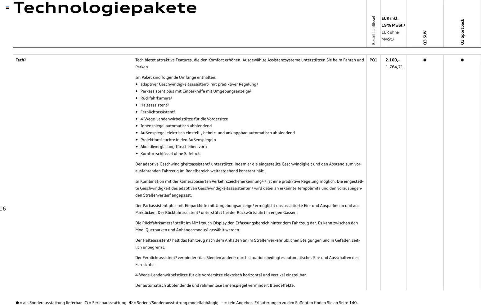 Audi Q3 – gültig ab 29.01.2026 | Seite: 16