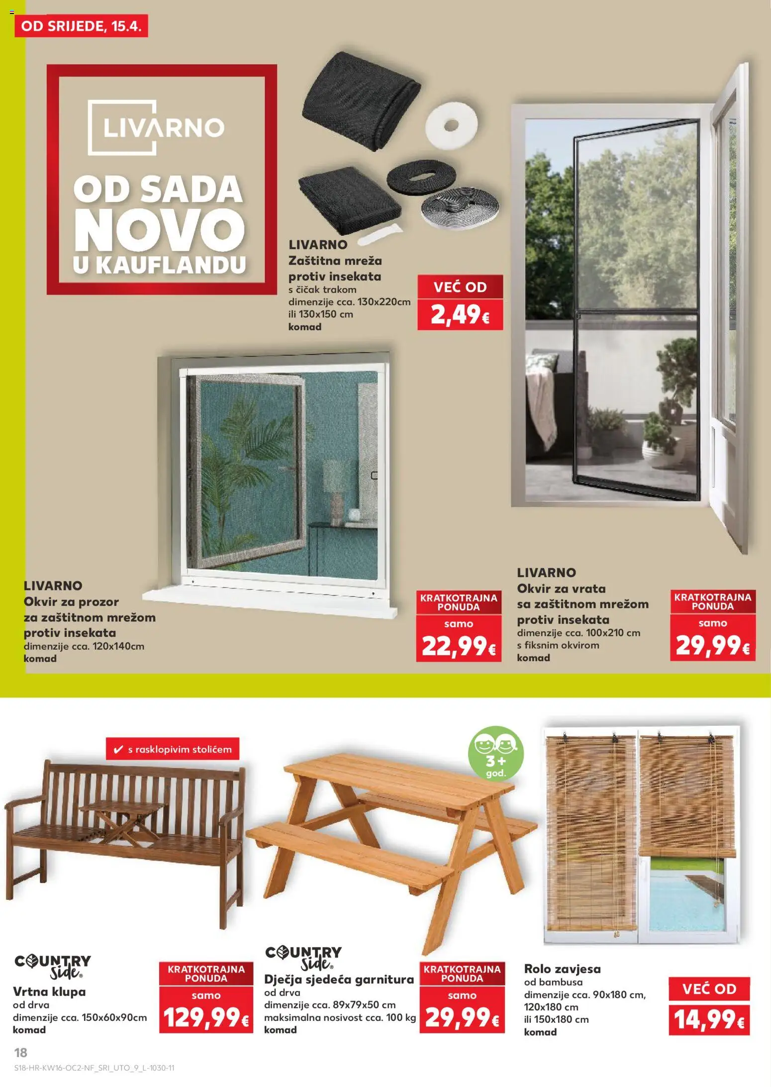 Kaufland katalog | vrijedi od 15.04.2026 | Stranica: 18 | Proizvodi: Rolo zavjesa, Zavjesa, Vrata