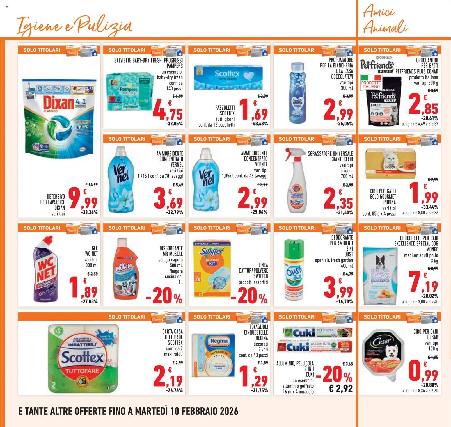 Volantino Conad del 29.01.2026 | Pagina: 22 | Prodotti: Ammorbidente, Sgrassatore, Lavatrice, Pampers