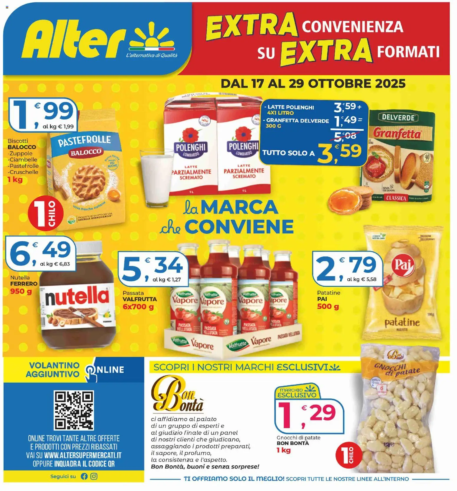 Volantino Alter Discount del 17.10.2025 | Pagina: 1 | Prodotti: Ciambelle, Patate, Latte, Nutella