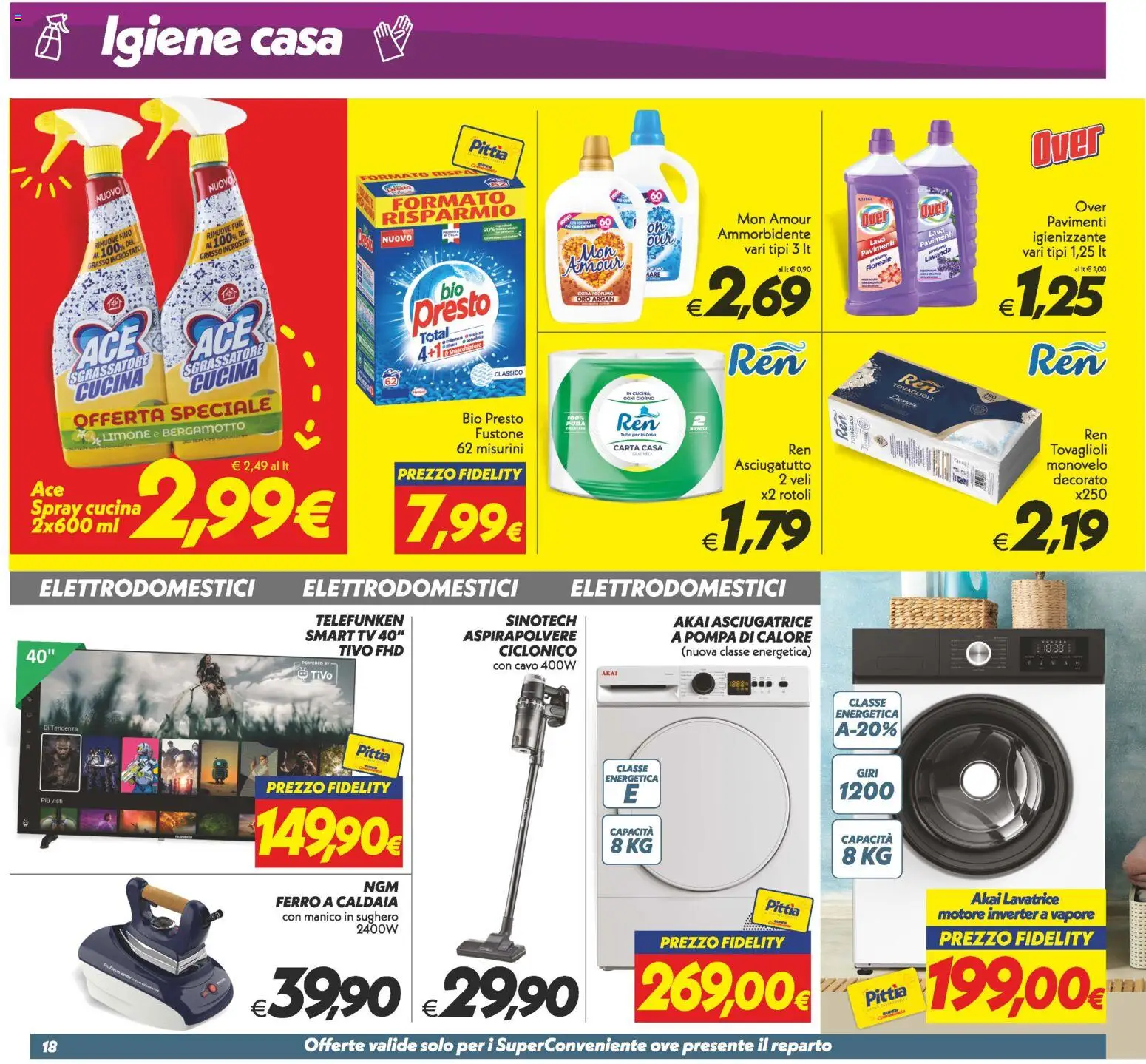 Volantino SuperConveniente del 03.02.2026 | Pagina: 18 | Prodotti: smart TV, Caldaia, Asciugatrice, Lavanda