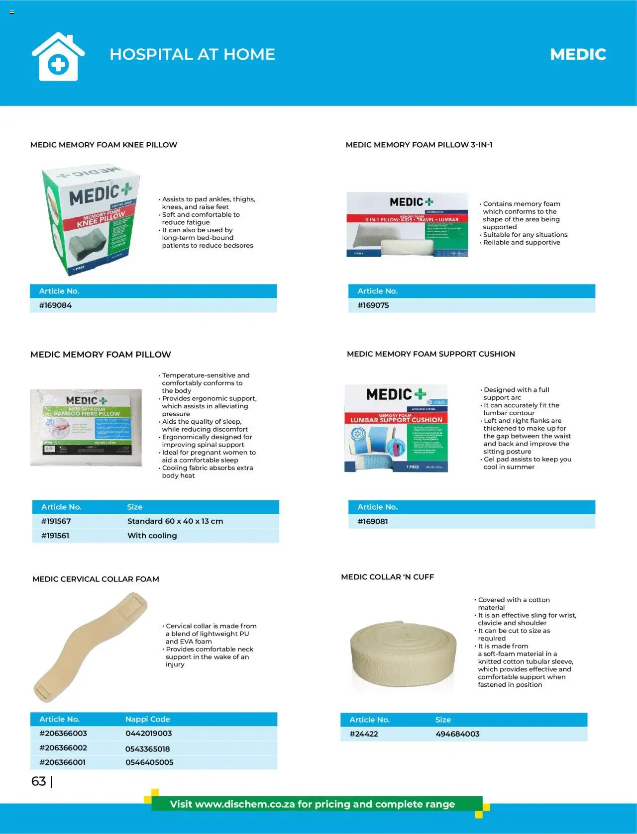 Dis-Chem - HomeCare Catalogue │ valid from 01.01.2025 | Page: 66 | Products: Cushion, Pillow, Foam