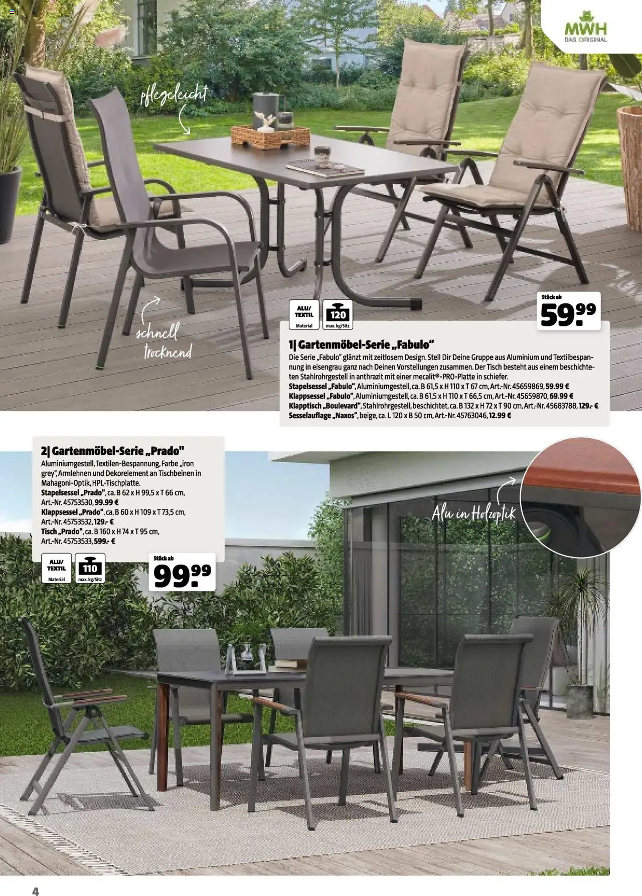 Hagebau Gartenkatalog 2025 gültig ab 05.03.2025 | Seite: 4 | Produkte: Tisch