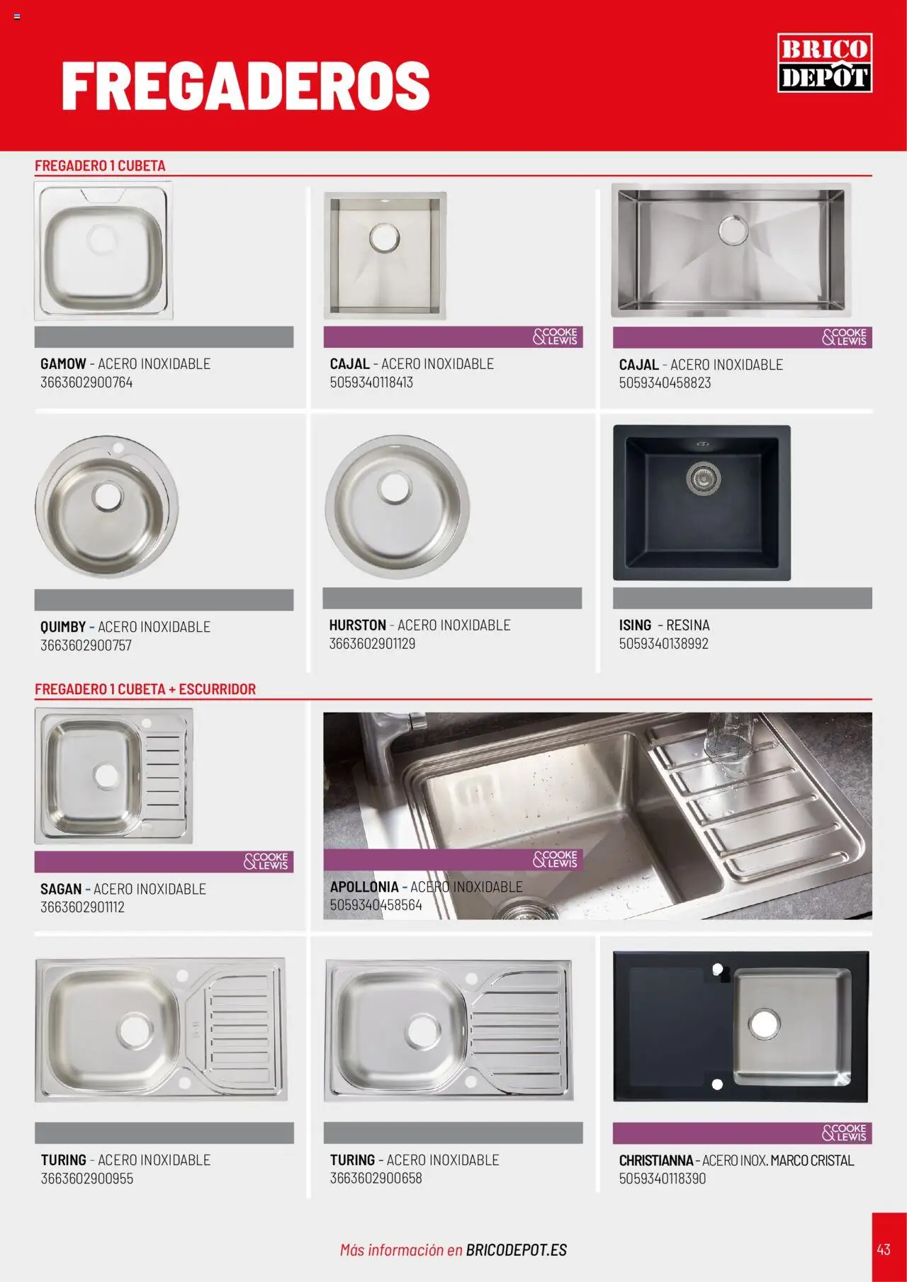 Brico Depôt Cocinas │ válido desde el 01.04.2025 | Página: 43 | Productos: Fregadero, Marco