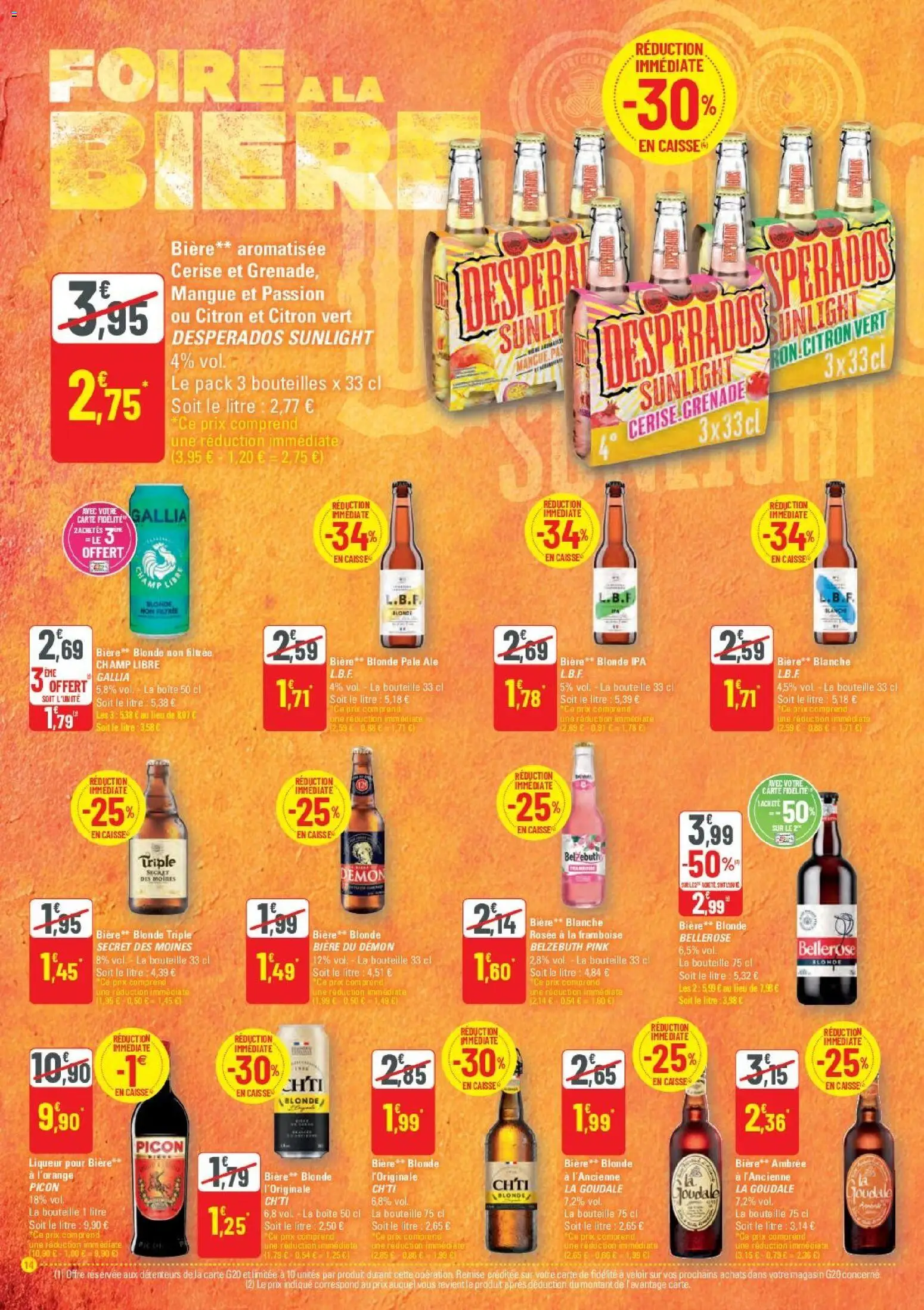 {H1} | Page: 14 | Produits: Citron, Framboise, Liqueur, Bière