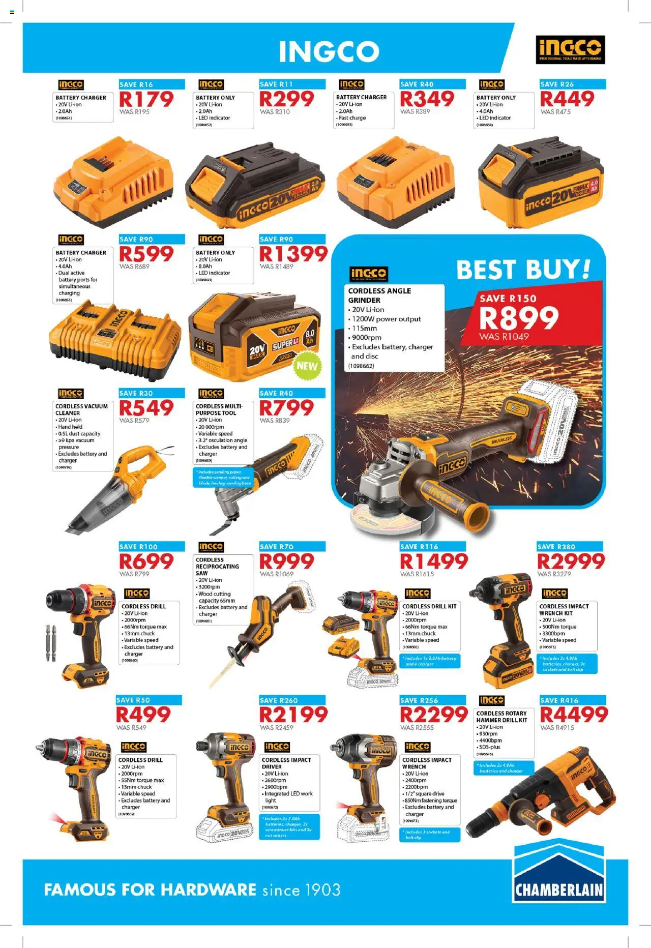 Chamberlain Spring Into Gardening │ valid from 04.08.2025 | Page: 11 | Products: Wrench, Battery, Charger, Hammer