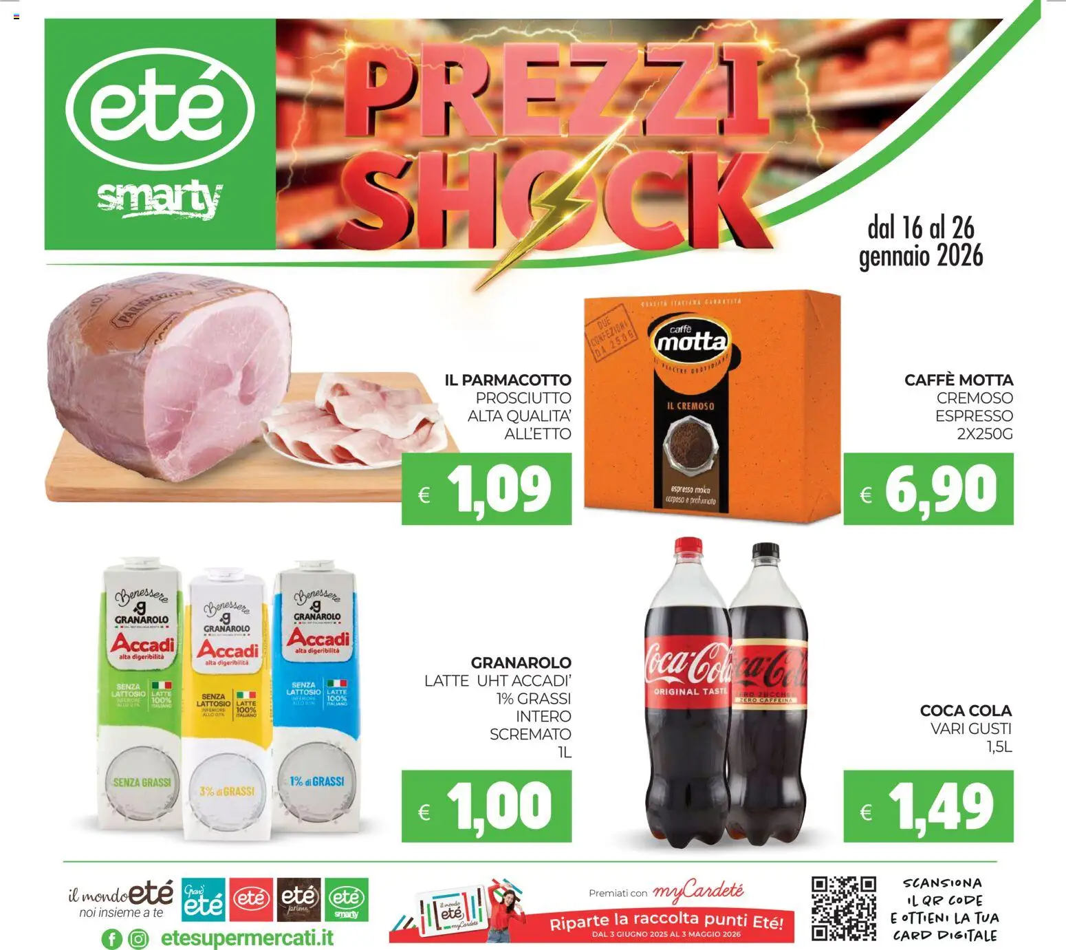 Volantino Eté del 16.01.2026 | Pagina: 1 | Prodotti: Caffè, Tè, Prosciutto, Latte senza lattosio