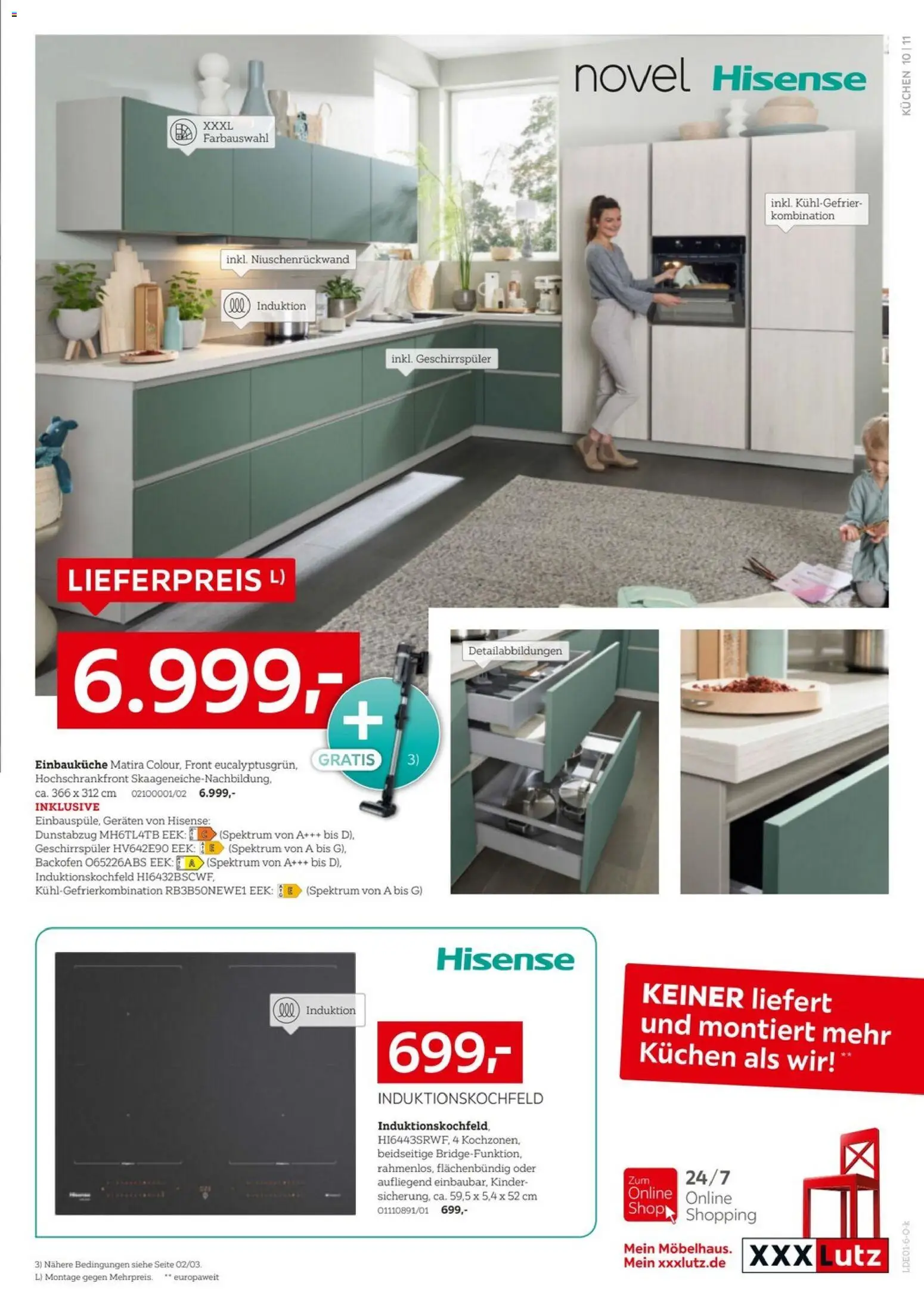 XXXL Lutz - Nr. 1 bei Küchen – gültig ab 27.12.2025 | Seite: 11 | Produkte: Hisense, Backofen, Dunstabzug, Kühlgefrierkombination