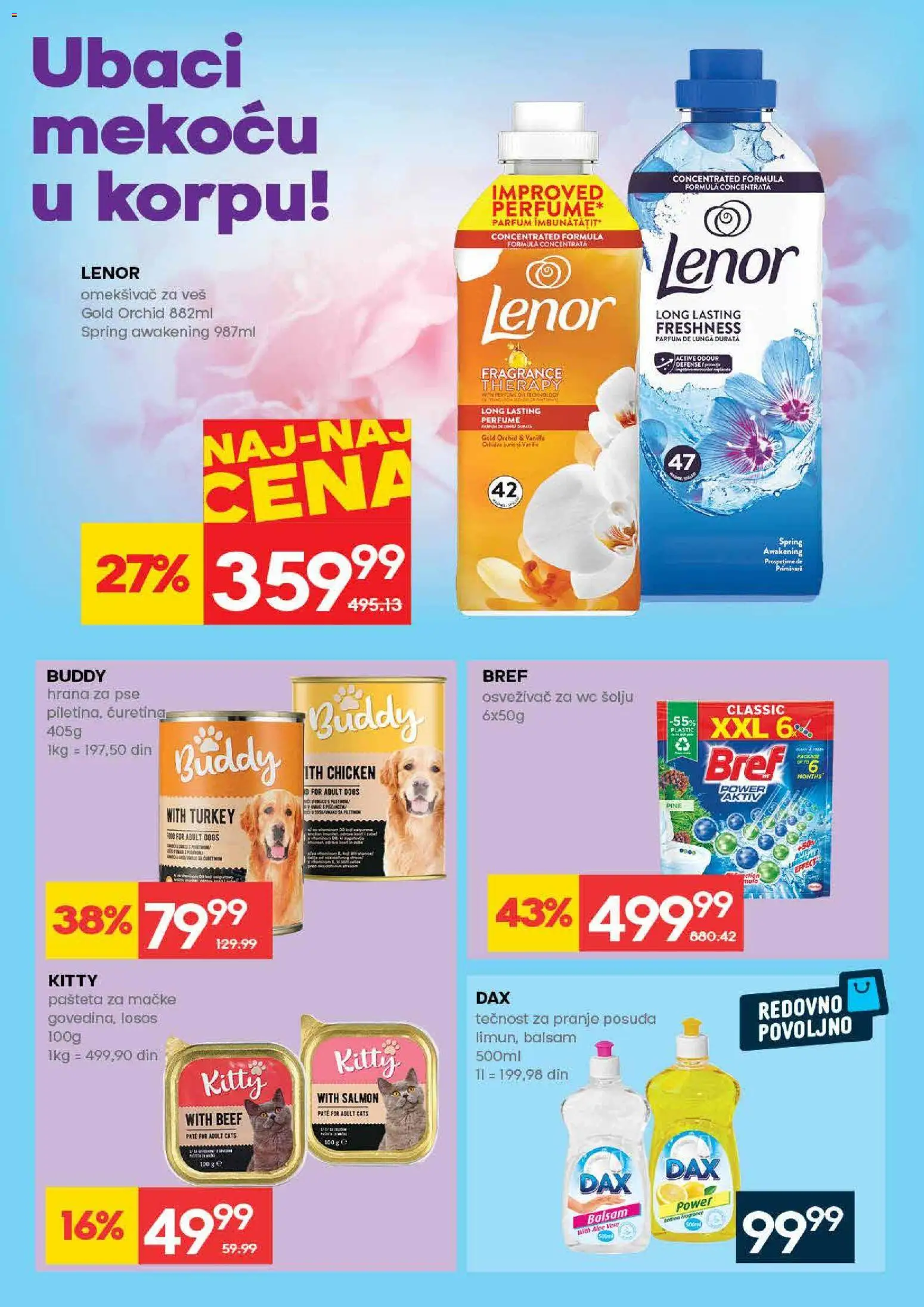 Idea katalog - važi od 09.04.2026 | Strana: 32 | Proizvode: Lenor, Hrana za pse, Losos, Omekšivač za veš