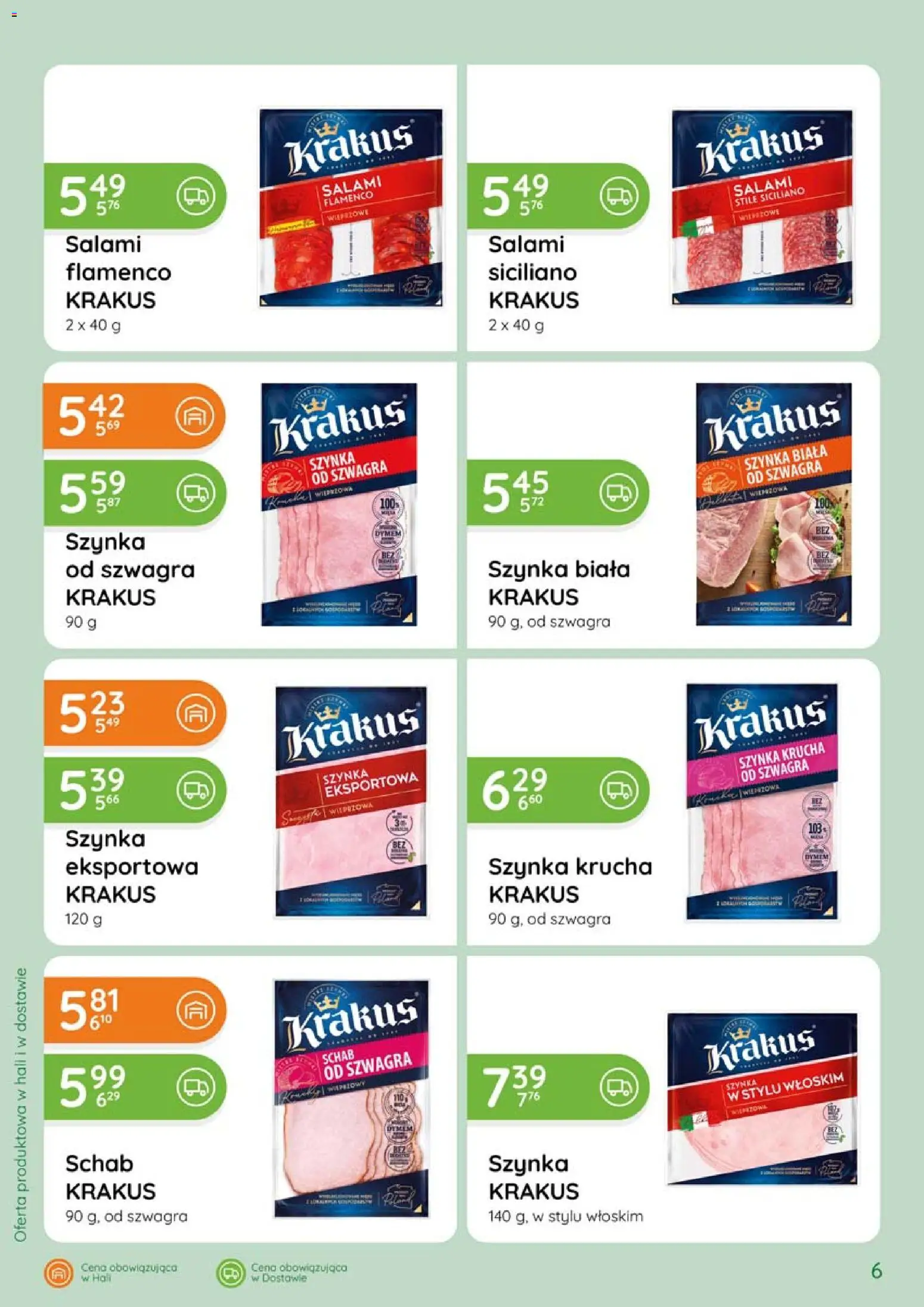 Eurocash gazetka - Katalog Wędlin od 02.04.2026 | Strona: 6 | Produkty: Schab, Szynka, Salami