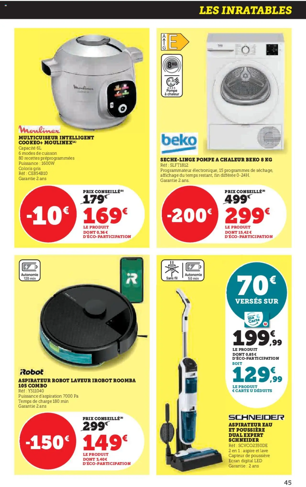 {H1} | Page: 45 | Produits: Cookeo, Robot, Aspirateur eau et poussière, Aspirateur robot