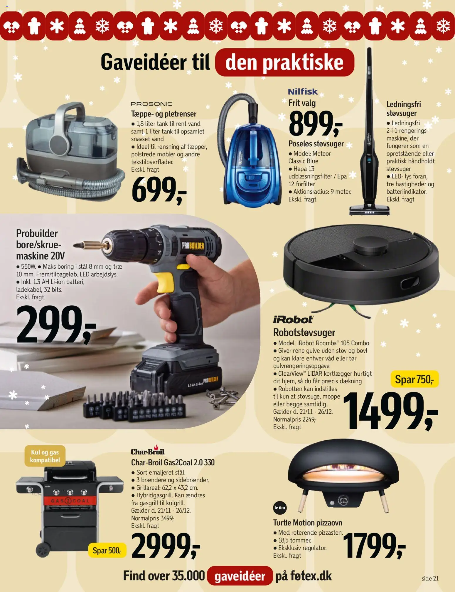 Føtex tilbudsavis – gyldig fra 21.11.2025 | Side: 21 | Produkter: Robotstøvsuger, Tæppe, Søm, Støvsuger