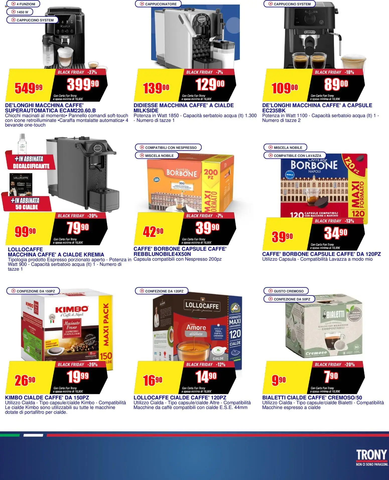 Volantino Trony volantino Salerno del 19.03.2026 | Pagina: 5 | Prodotti: Acqua, Lavazza, Fan, Macinato