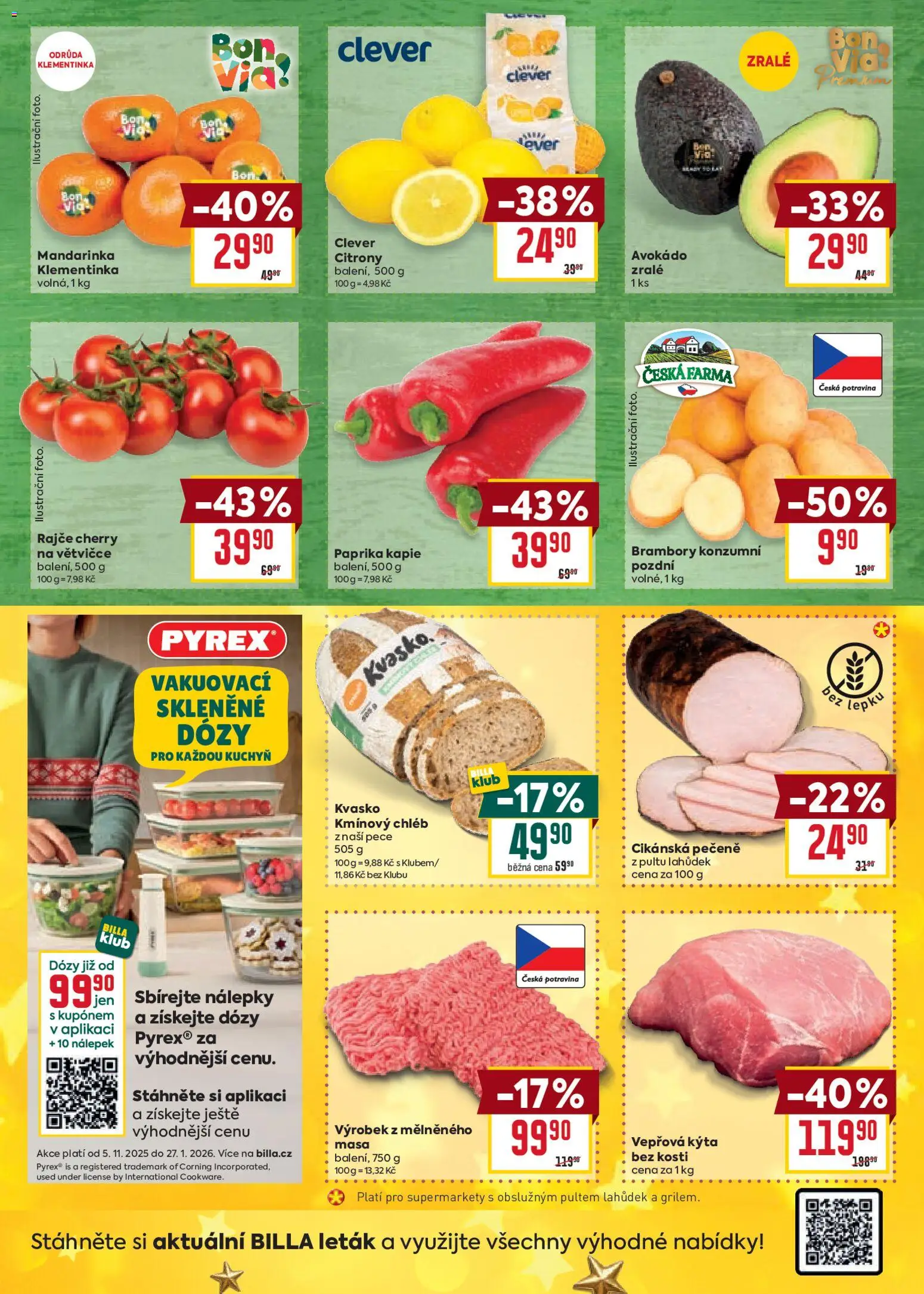 Billa Malý leták od 26.11.2025 | Strana: 2 | Produkty: Chléb, Citróny, Vepřová Kýta, Kýta