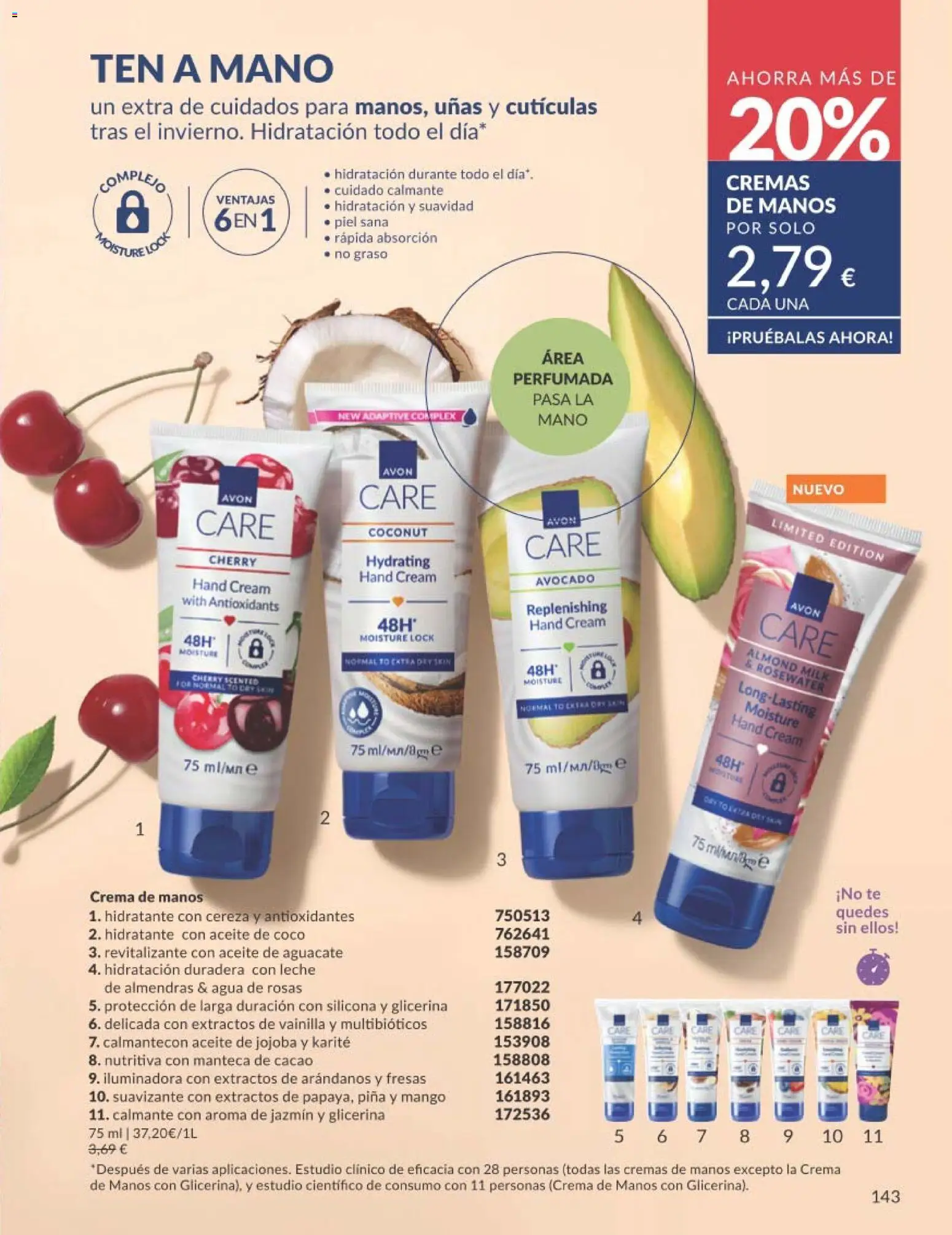 Catálogo AVON campaña 3 │ válido desde el 01.03.2026 | Página: 163 | Productos: Crema de manos, Manteca, Piña, Aceite de jojoba