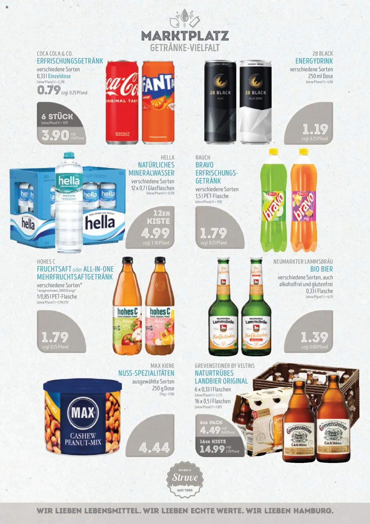 Edeka Struve Prospekt 	 - gültig ab dem 18.08.2025 | Seite: 13 | Produkte: Mineralwasser, Hella, Fruchtsaft, Veltins