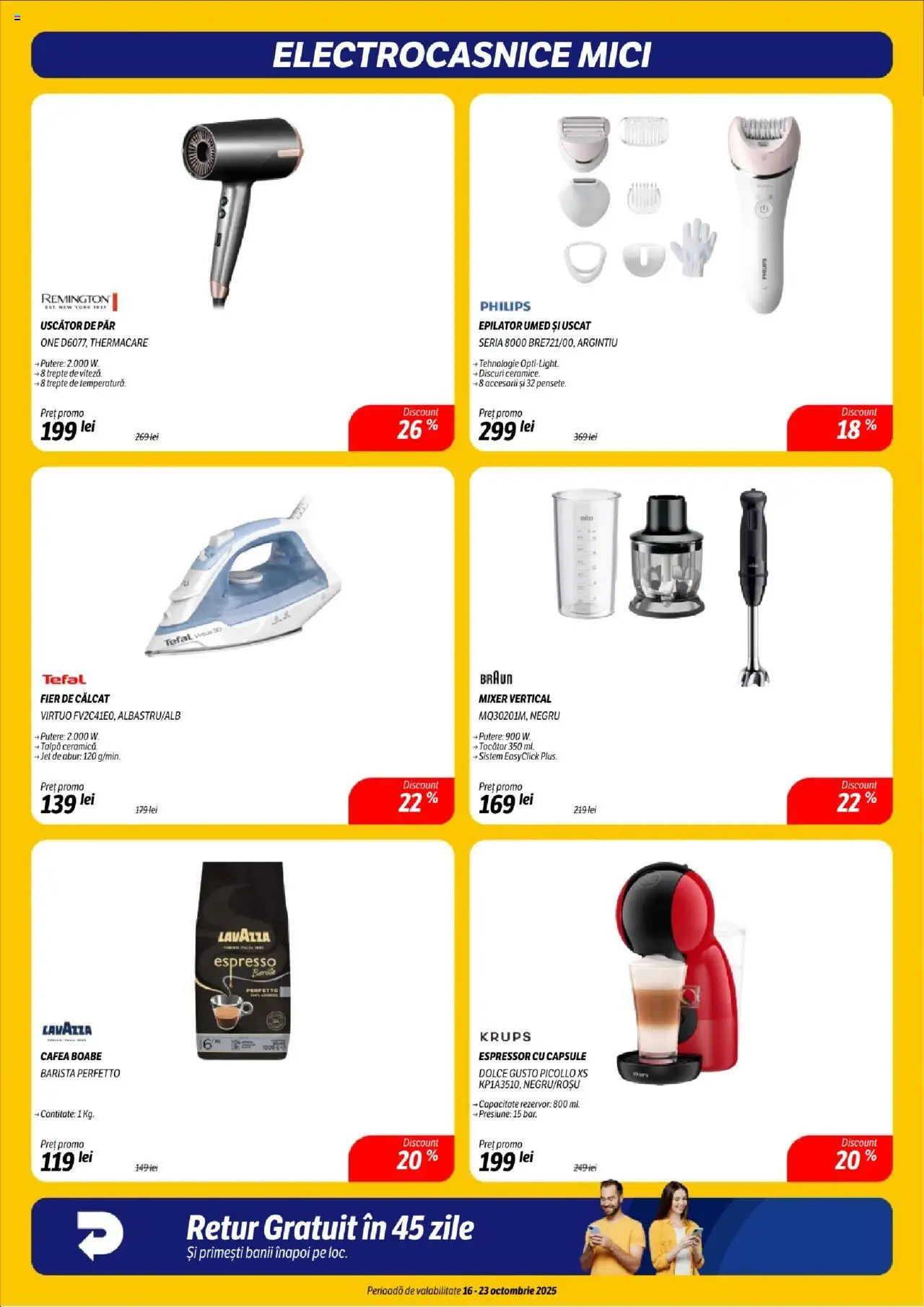 Noul catalog Flanco – valabil de la 16.10.2025 | Pagină: 23 | Produse: Enginar, Epilator, Mixer, Cafea