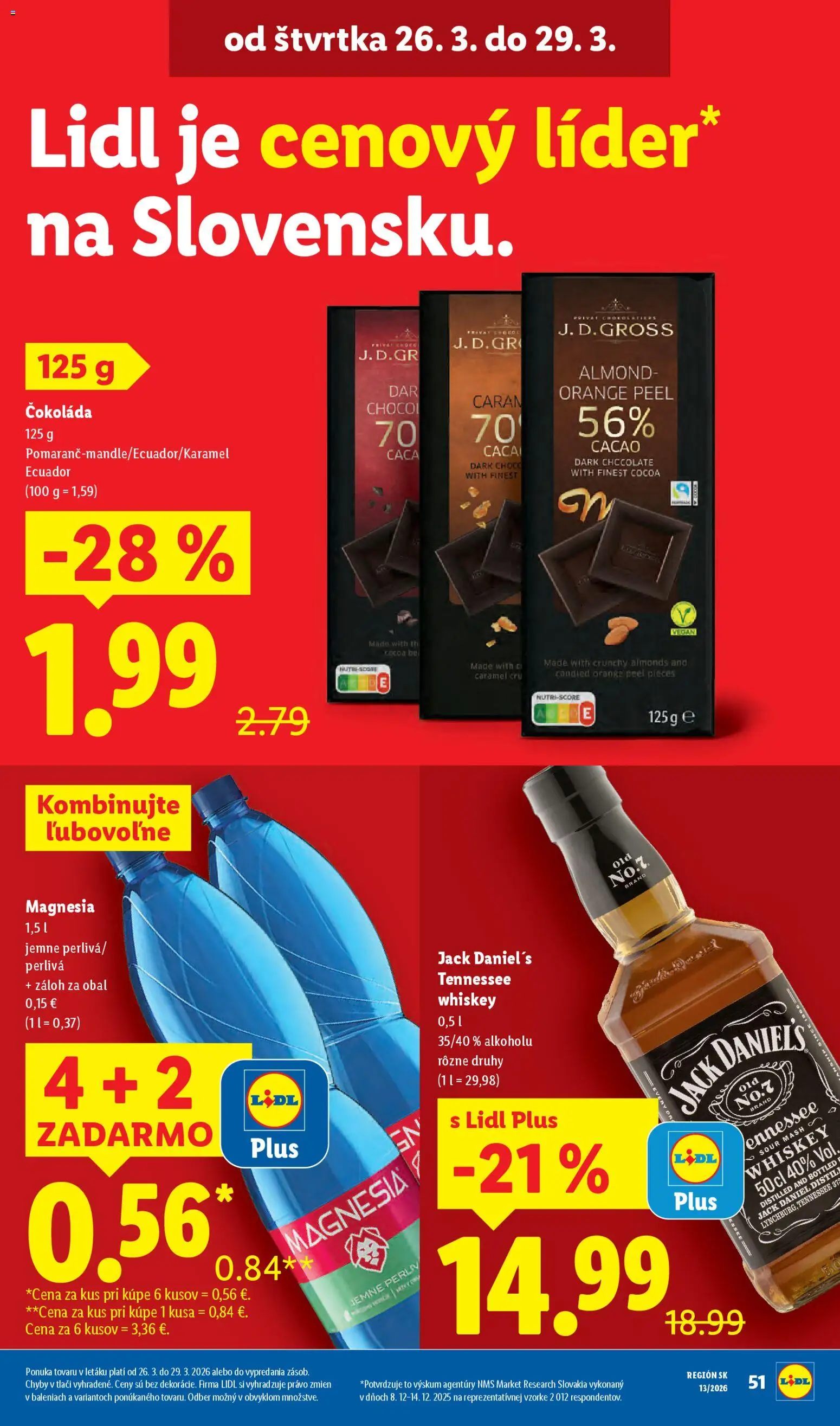 Nové Lidl akcie – leták je platný od 23.03.2026 | Strana: 57 | Produkty: Čokoláda, Magnesia, Jack Daniel's