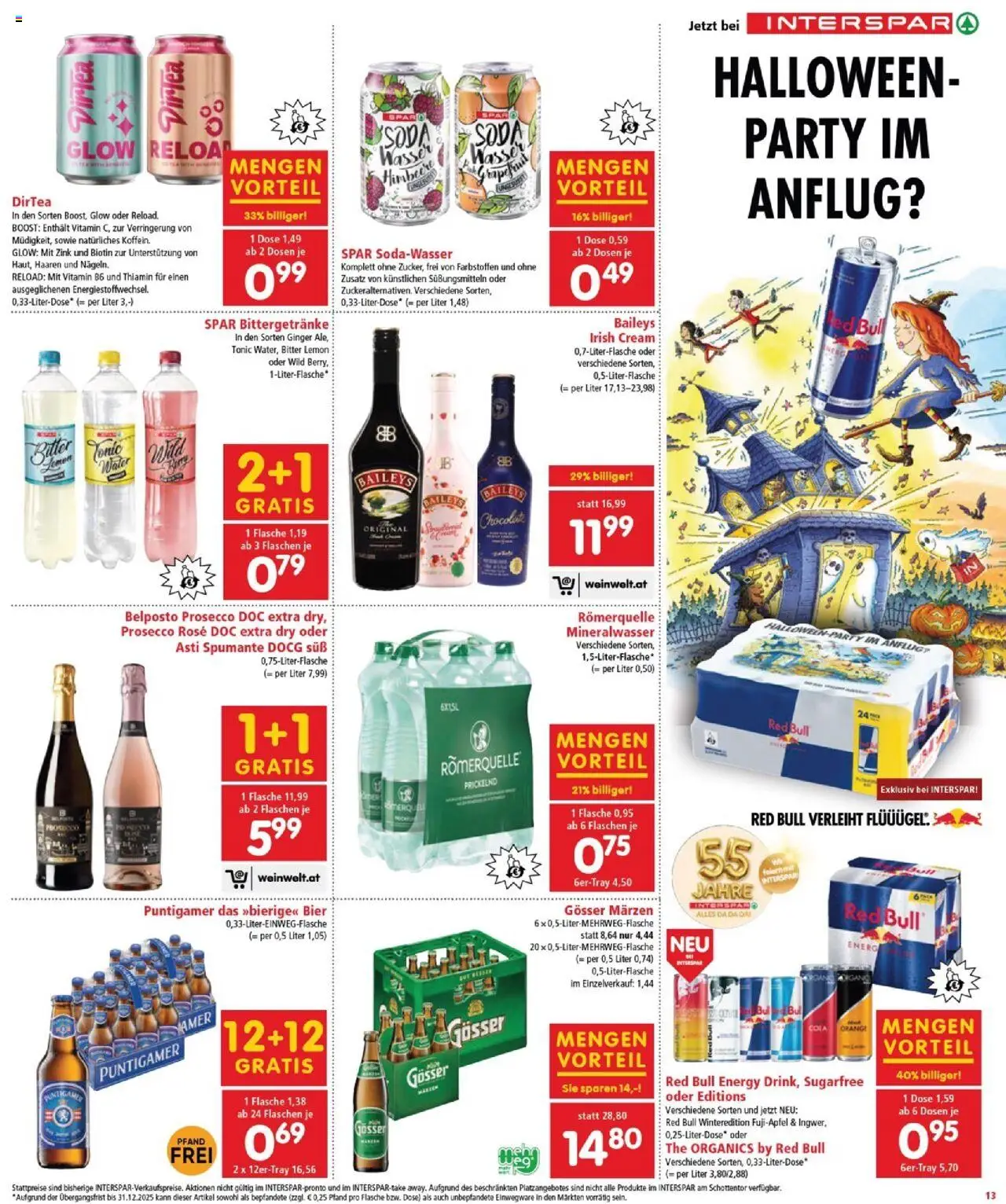 Interspar Flugblatt - Burgenland Nord gültig ab 23.10.2025 | Seite: 13 | Produkte: Wasser, Bier