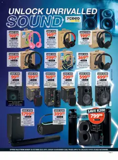 Checkers specials catalogue – valid from 20.10.2025 | Page: 3 | Products: Headphones, Microphone, Speaker, Soundbar