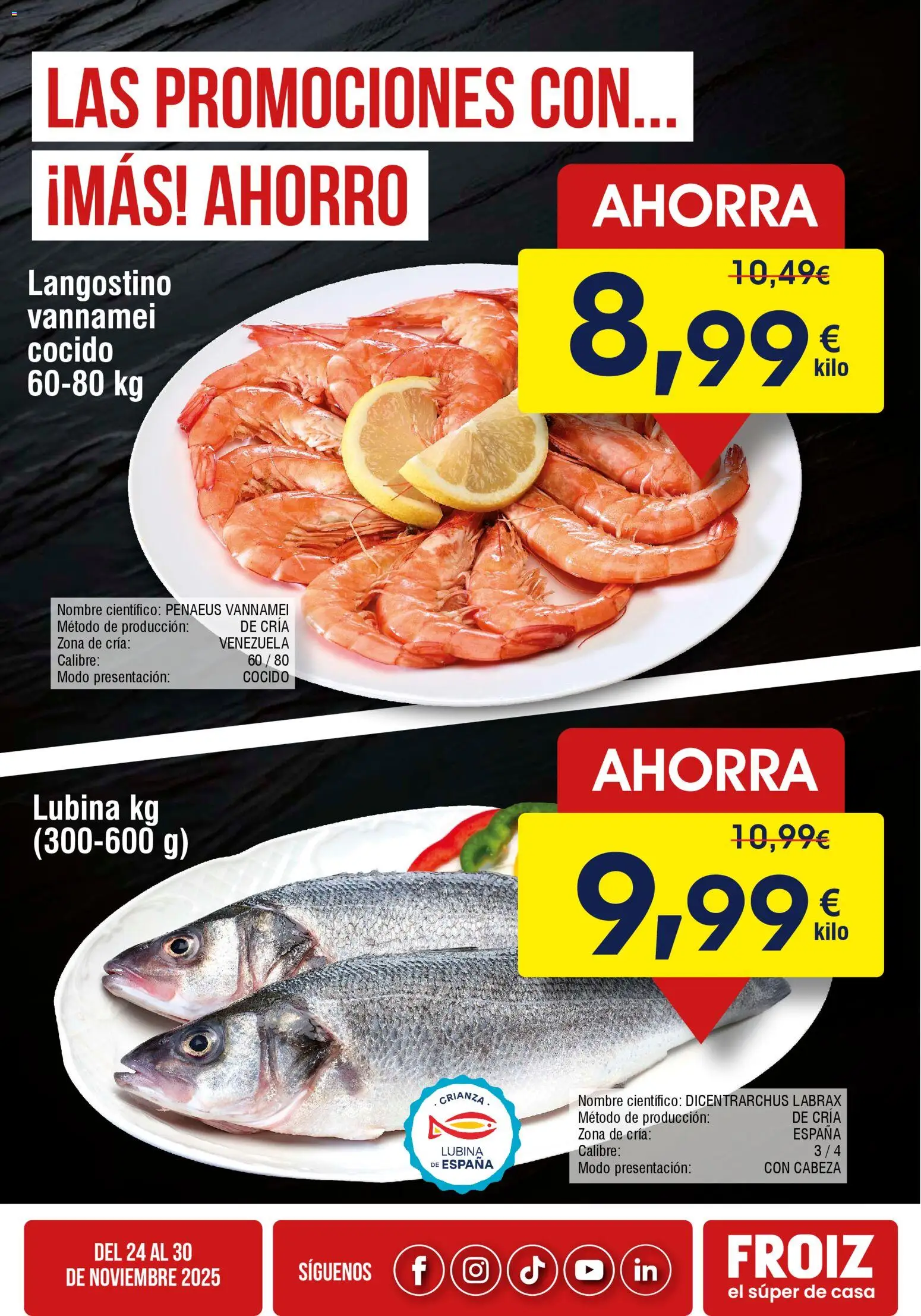 Froiz Oferta semanal │ válido desde el 24.11.2025 | Página: 2 | Productos: Langostino