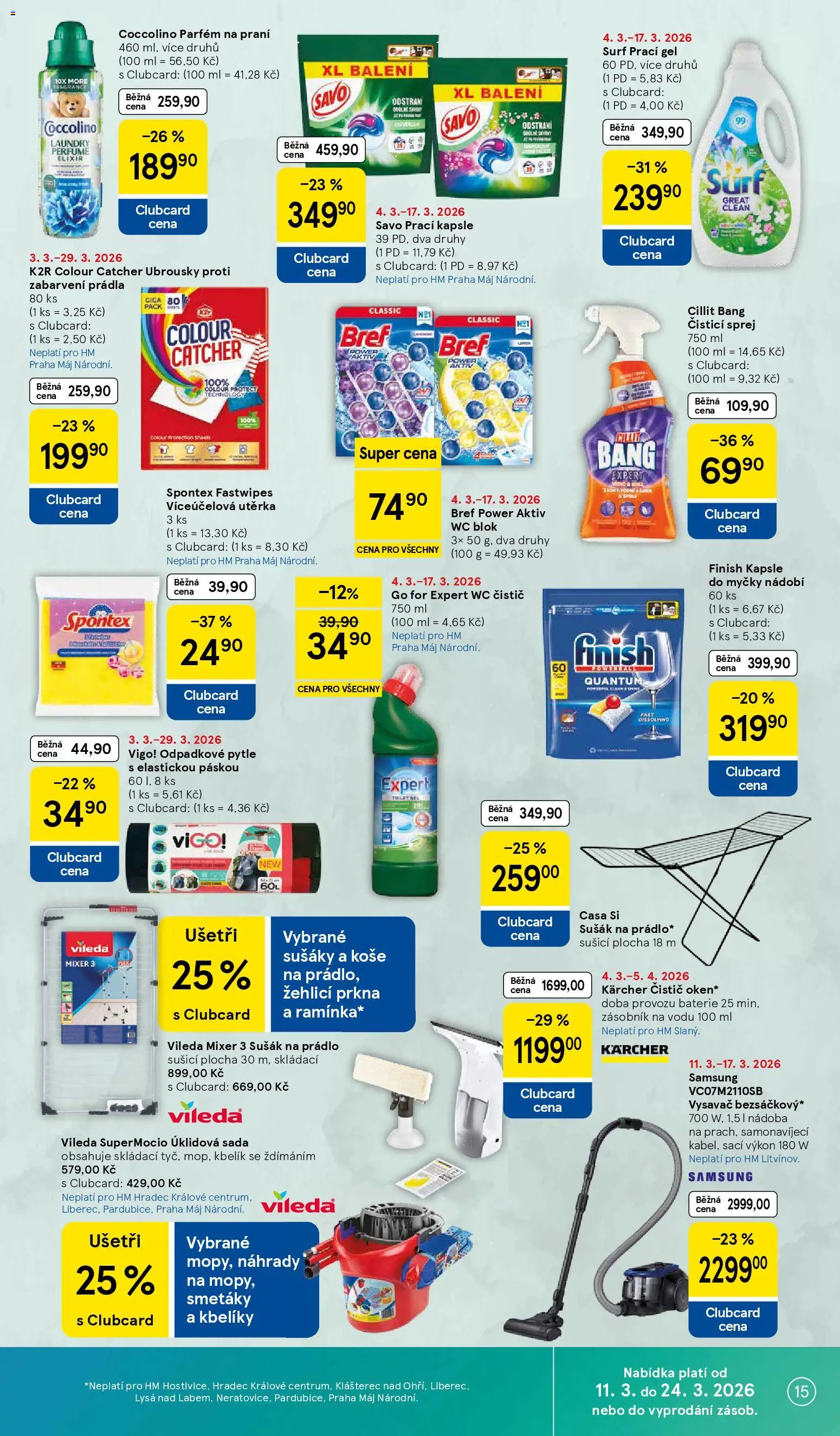 Tesco leták - Hypermarket od 11.03.2026 | Strana: 15 | Produkty: Prací gel Surf, Nádobí, Mixér, Utěrka