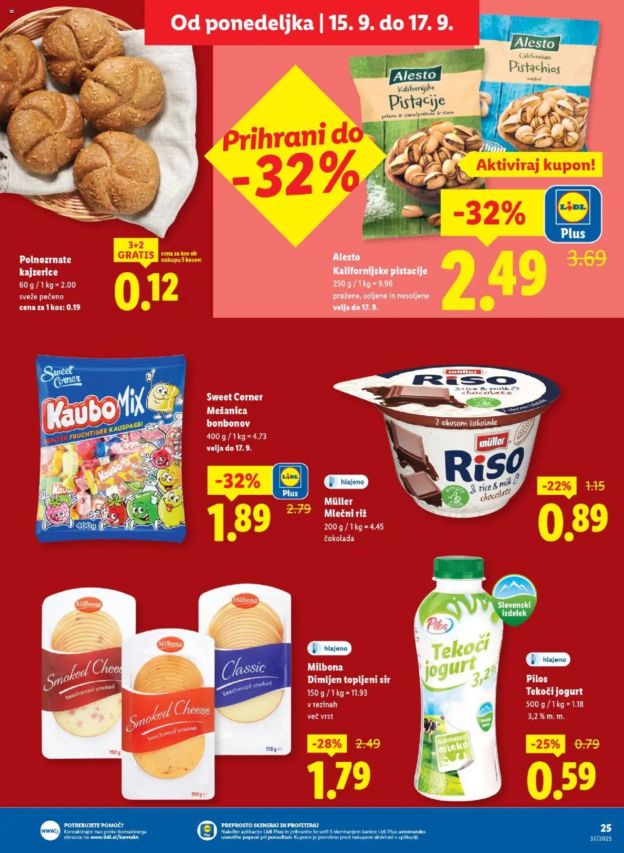 Novi Lidl katalog ponudbe – veljaven od 11.09.2025 | Stran: 33 | Izdelki: Pistacije, Mleko, Jogurt, Cokolada
