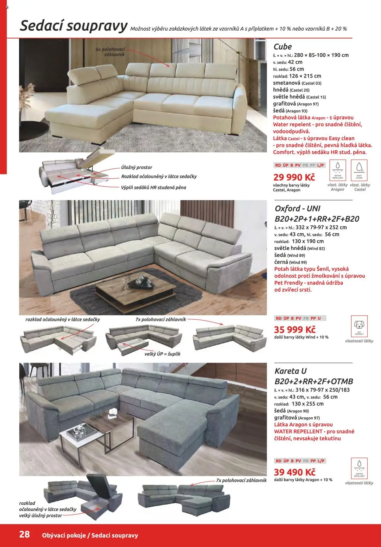 ORFA nábytek katalog 2025-2026 od 01.10.2025 | Strana: 28 | Produkty: Repelent, Barvy, Sedačky