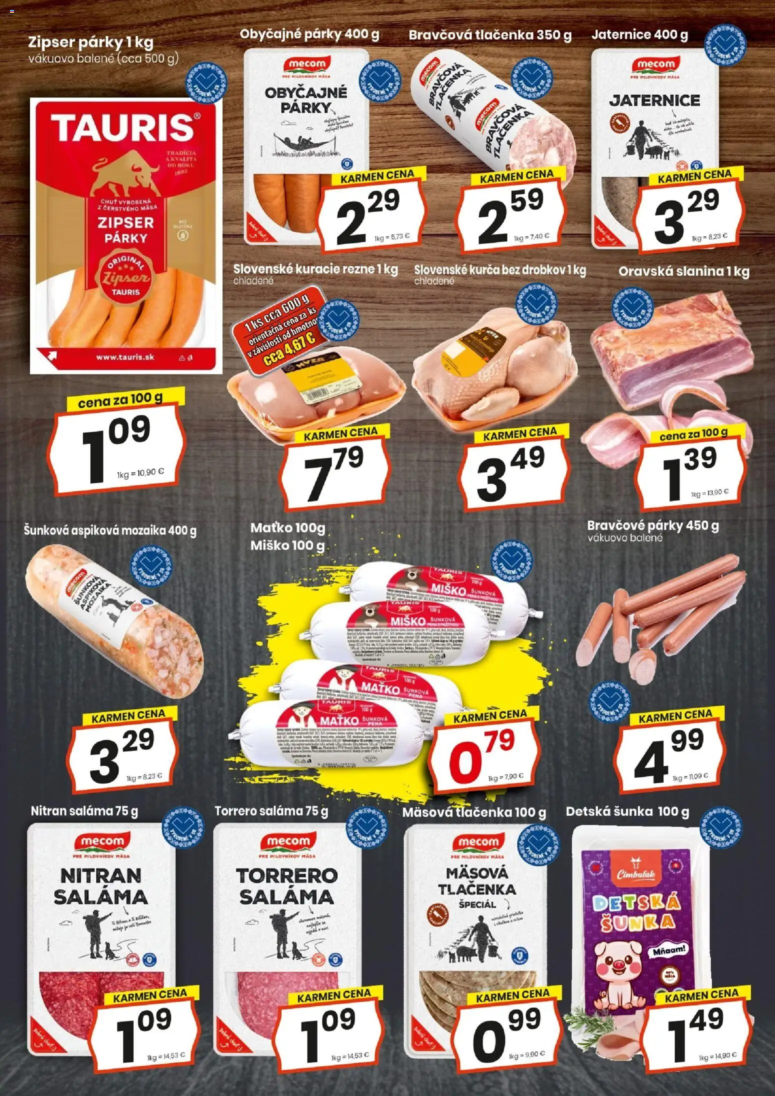 Nové KARMEN CBA akcie – leták je platný od 22.01.2026 | Strana: 5 | Produkty: Šunka, Kuracie rezne, Párky, Kurča