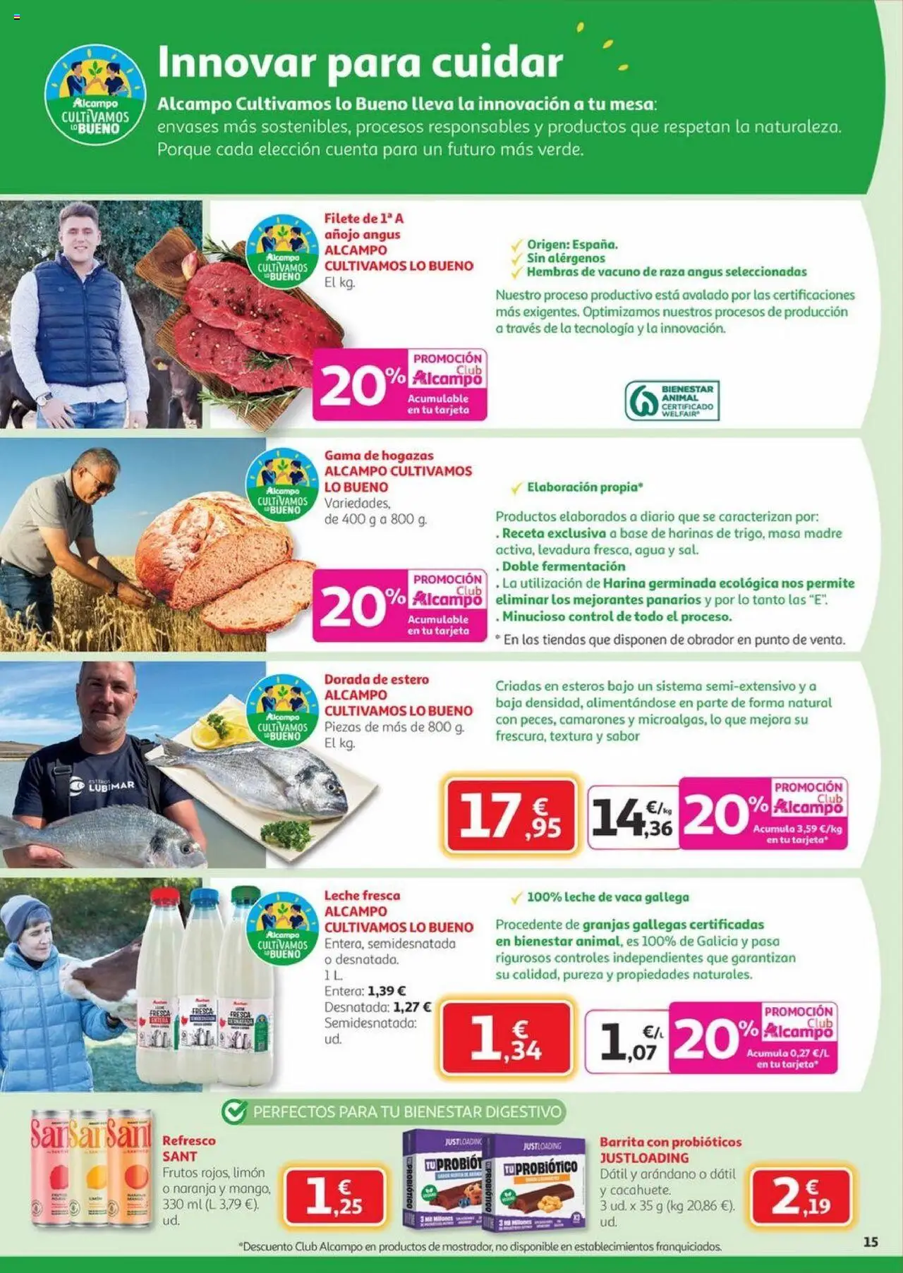 Alcampo - Canarias │ válido desde el 25.09.2025 | Página: 15 | Productos: Leche, Filete, Hogazas, Mesa
