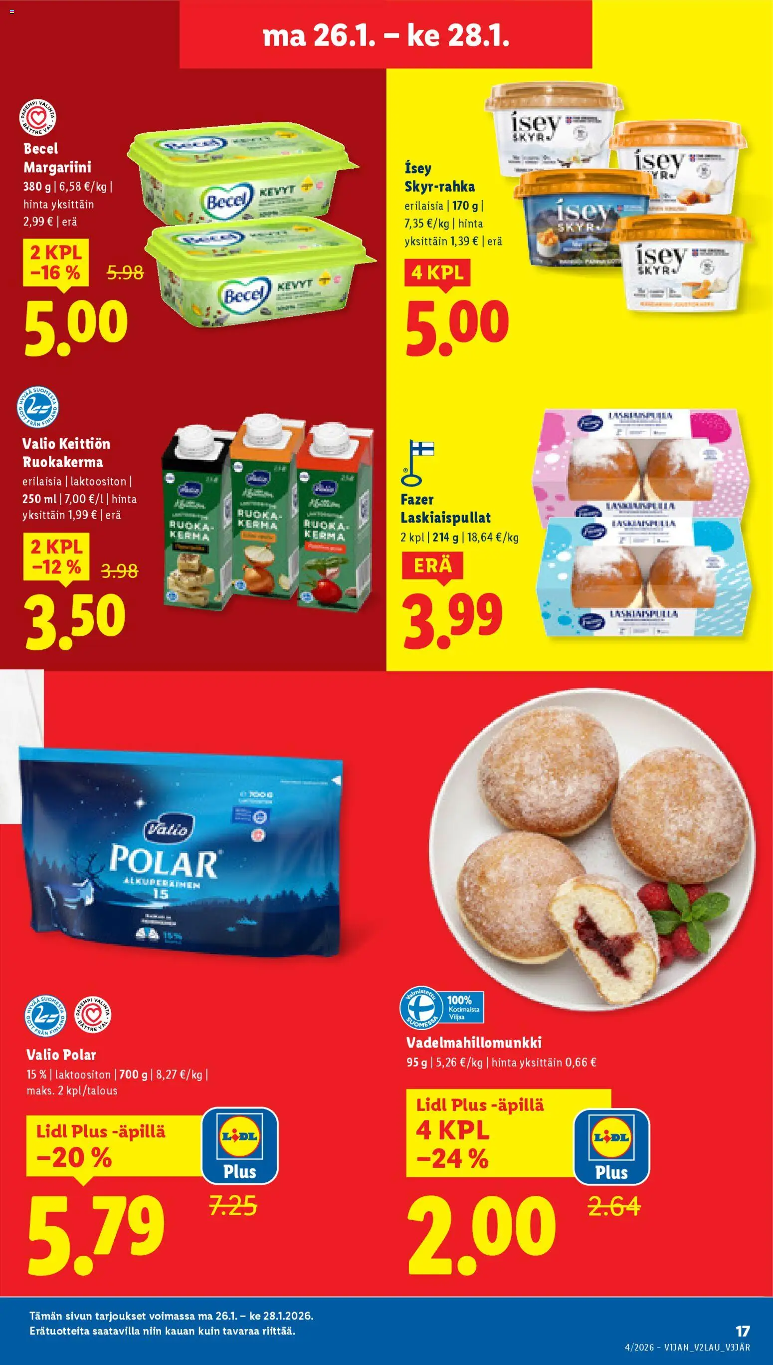 Lidl tarjoukset - Tampere – voimassa 22.01.2026 alkaen | Sivu: 23 | Tuotteet: Margariini, Kerma
