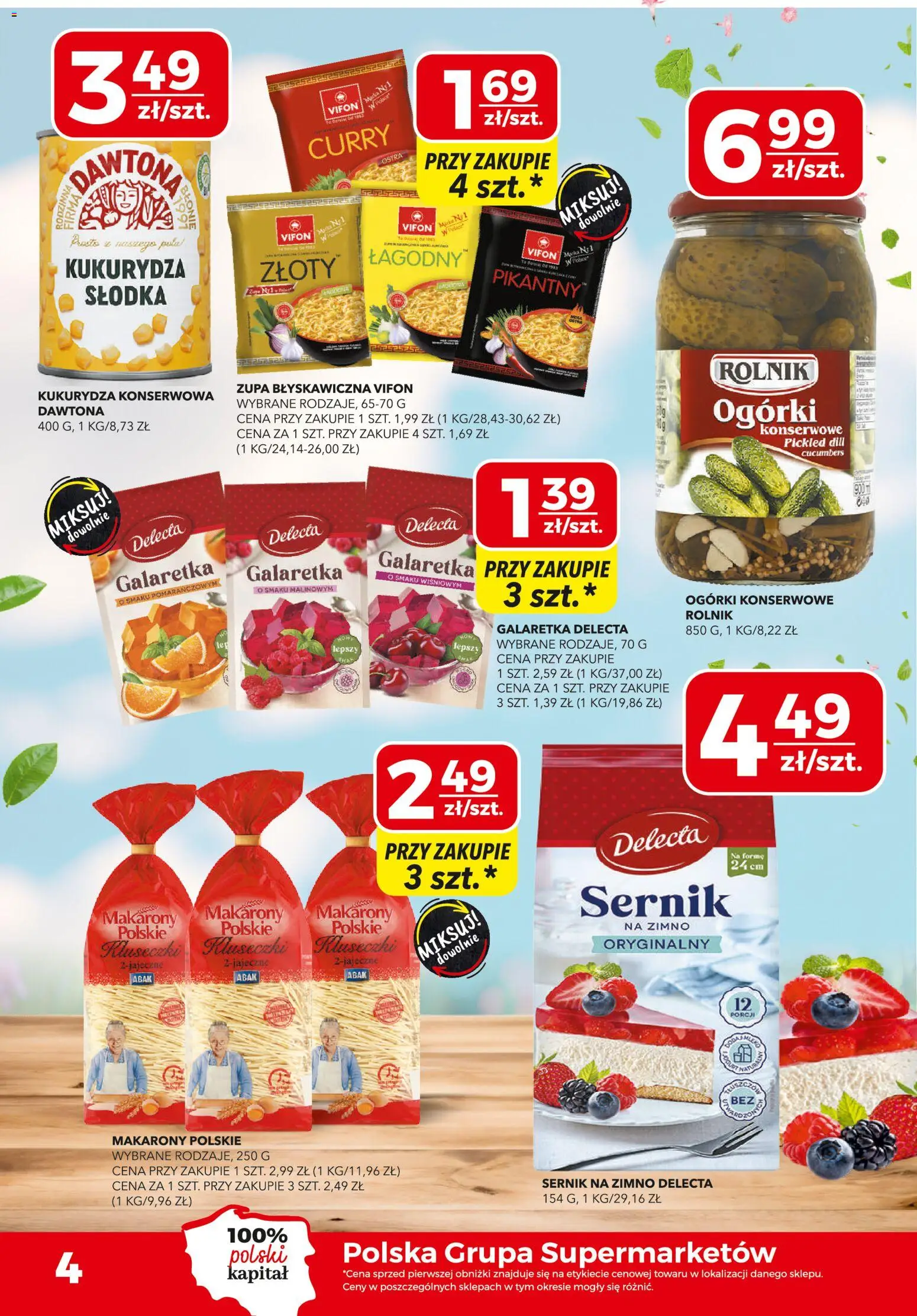 Top Market gazetka od 23.04.2026 | Strona: 4 | Produkty: Curry, Kukurydza, Makarony, Ogórki